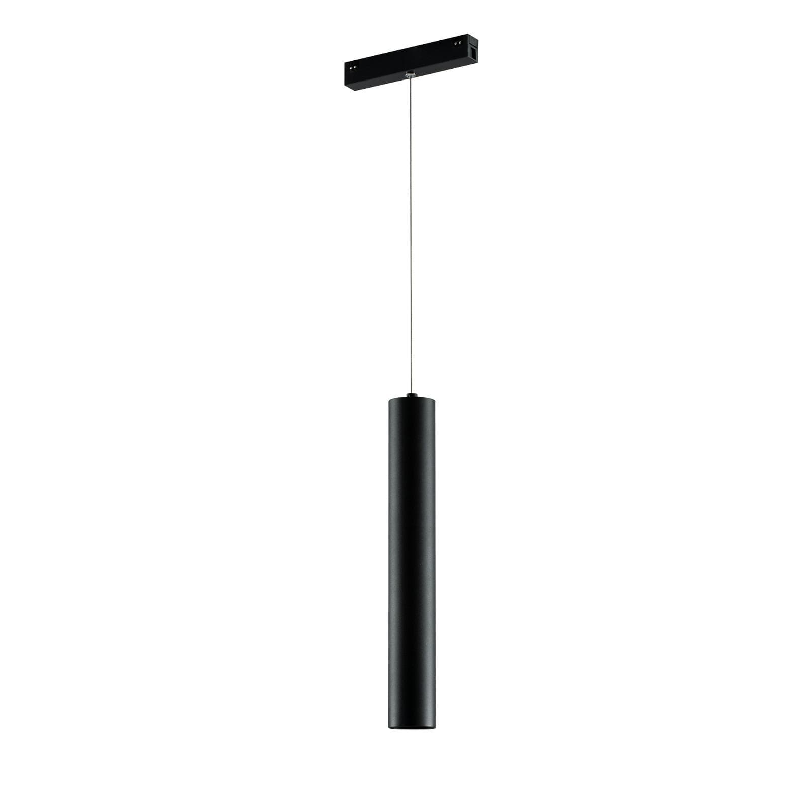 Lampada sospensione luce calda 6x30 cm in alluminio pressofuso nero opaco - Power