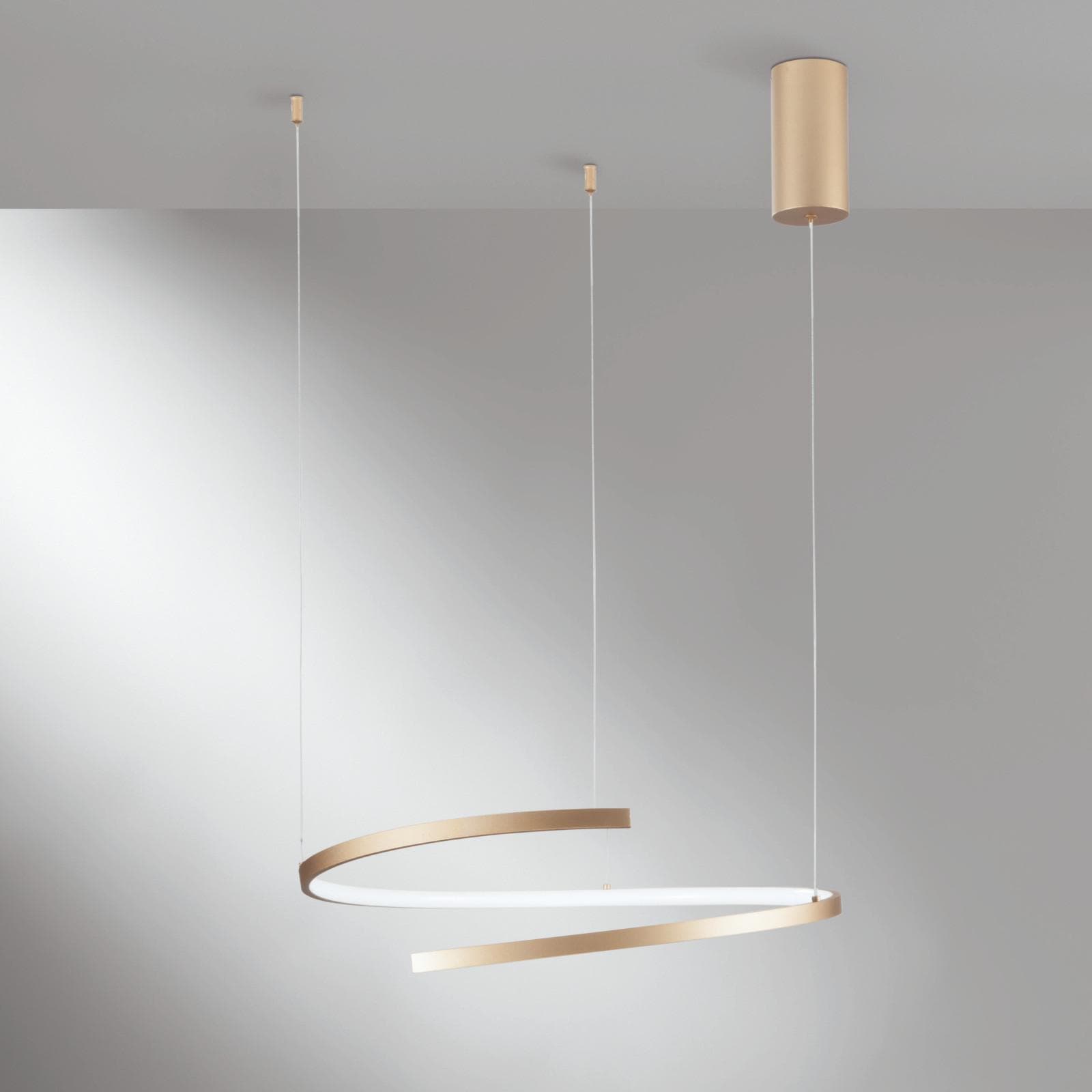 Lampada sospesa 150x60 cm in metallo oro