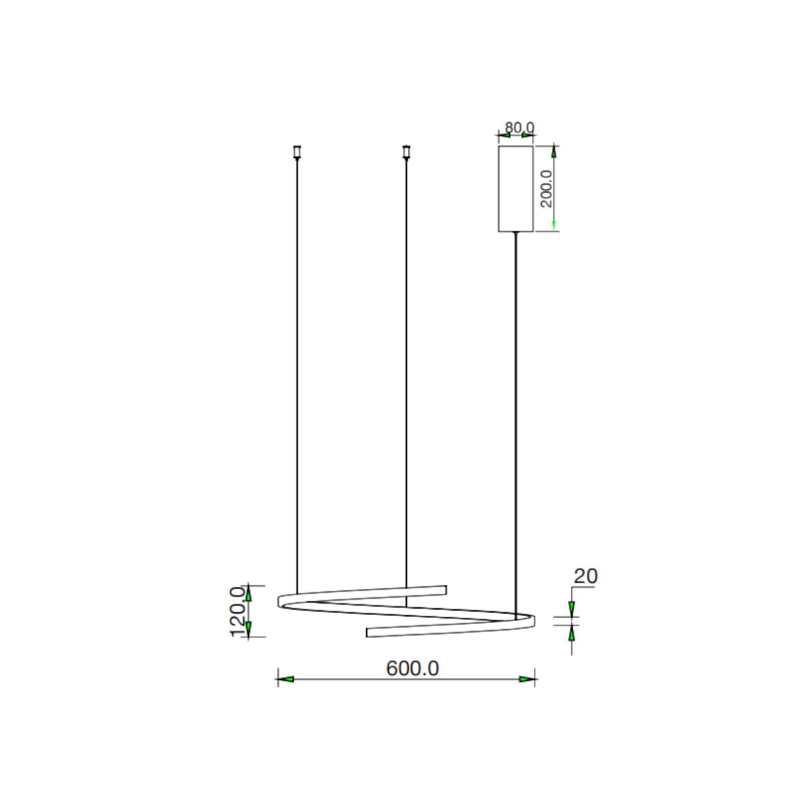Lampada sospesa 150x60 cm in metallo oro