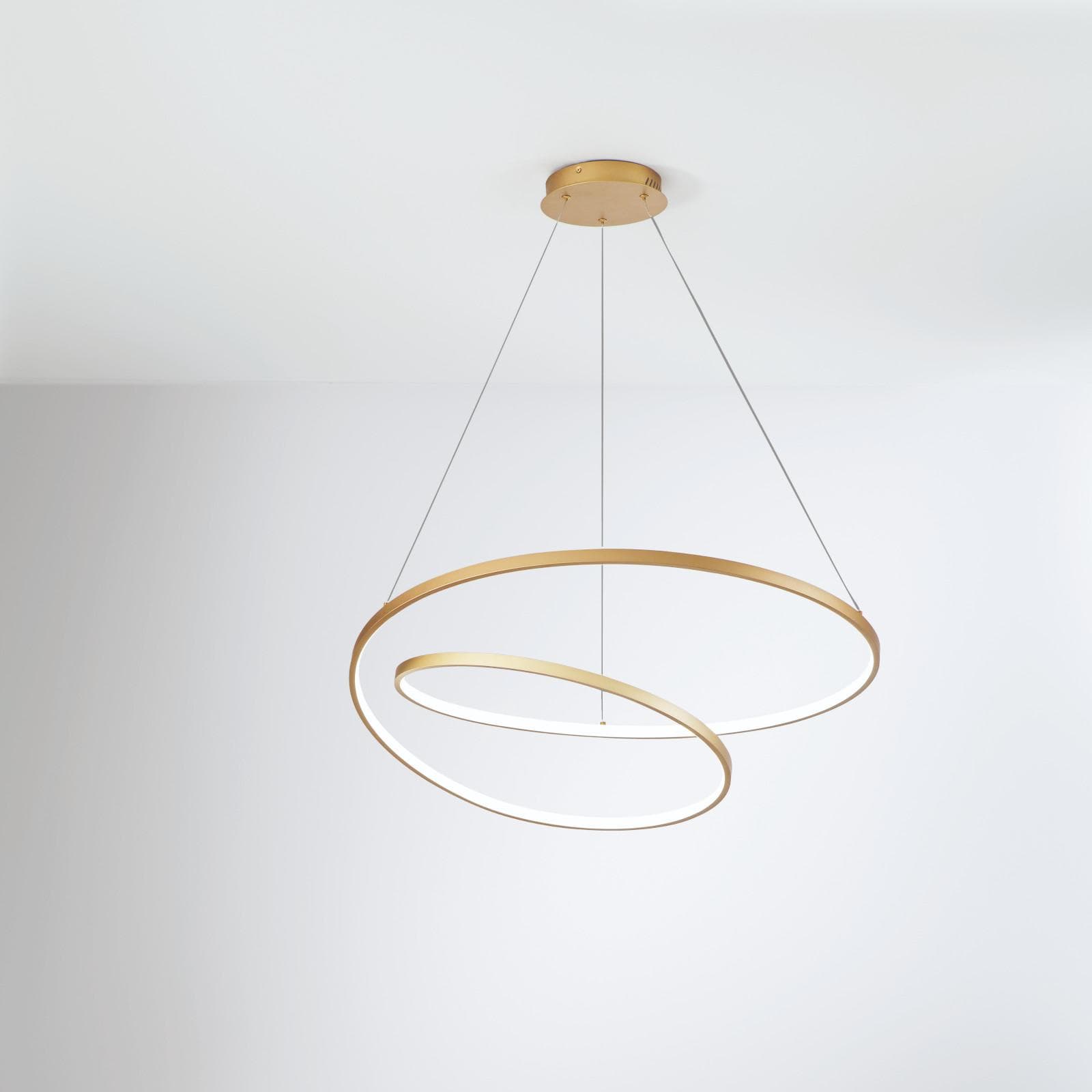 Lampada sospesa 150x80 cm in alluminio oro goffrato