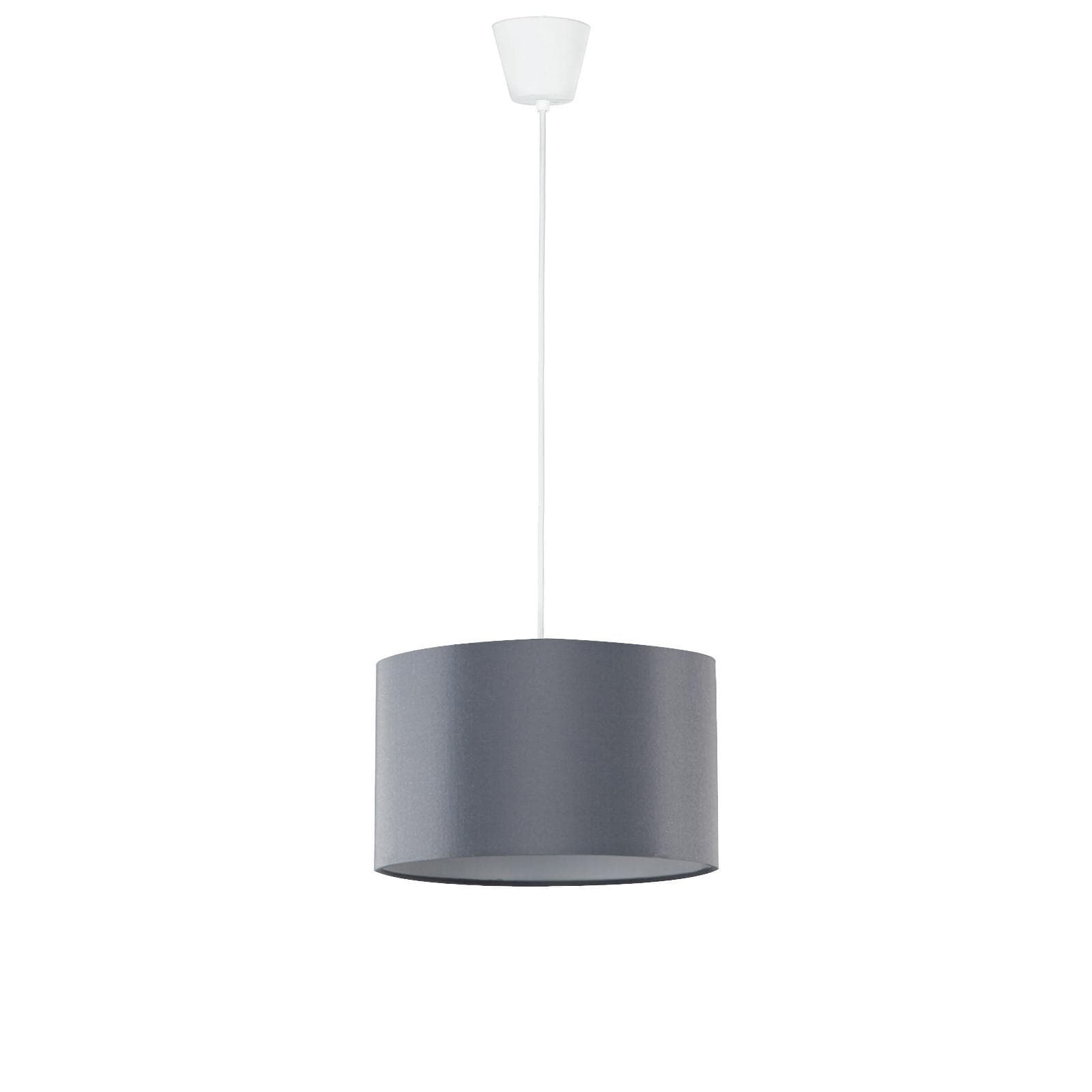 Lampada sospesa 20x80 cm con pendel bianco E27 e paralume grigio