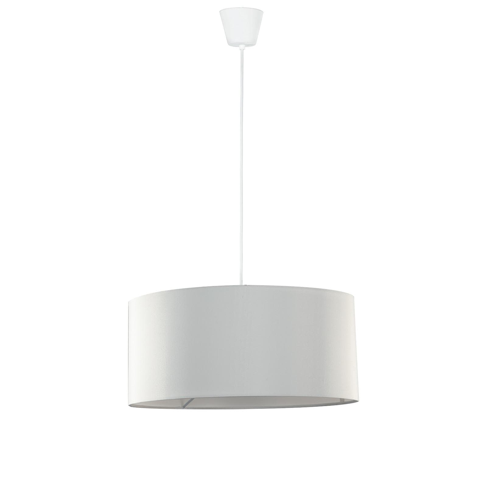 Lampada sospesa 40x80 cm con pendel bianco E27 e paralume bianco panna