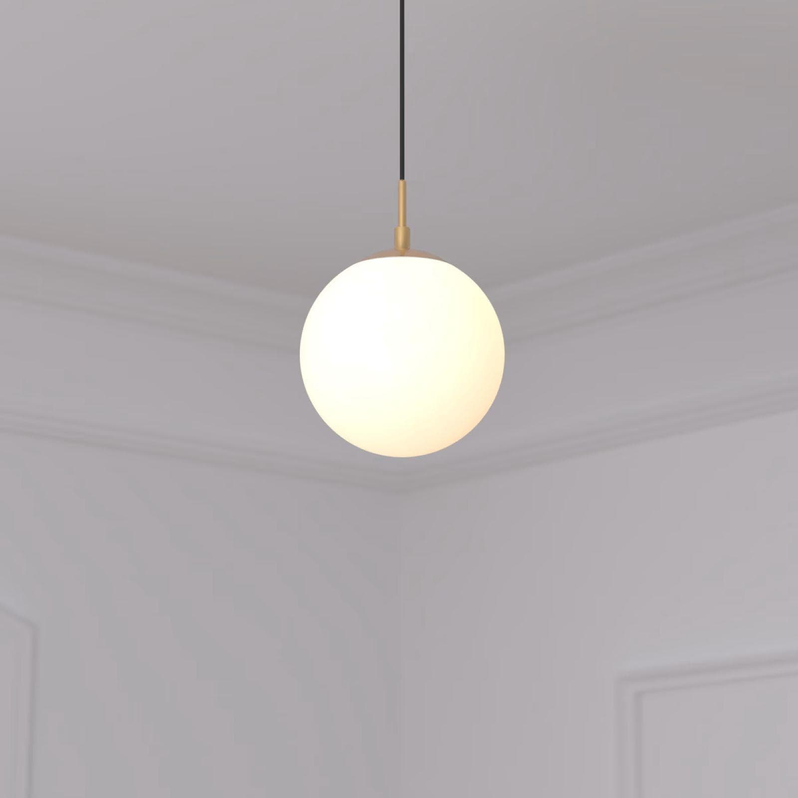 Lampada sospesa a sfera 20 cm in vetro bianco e oro - Failith