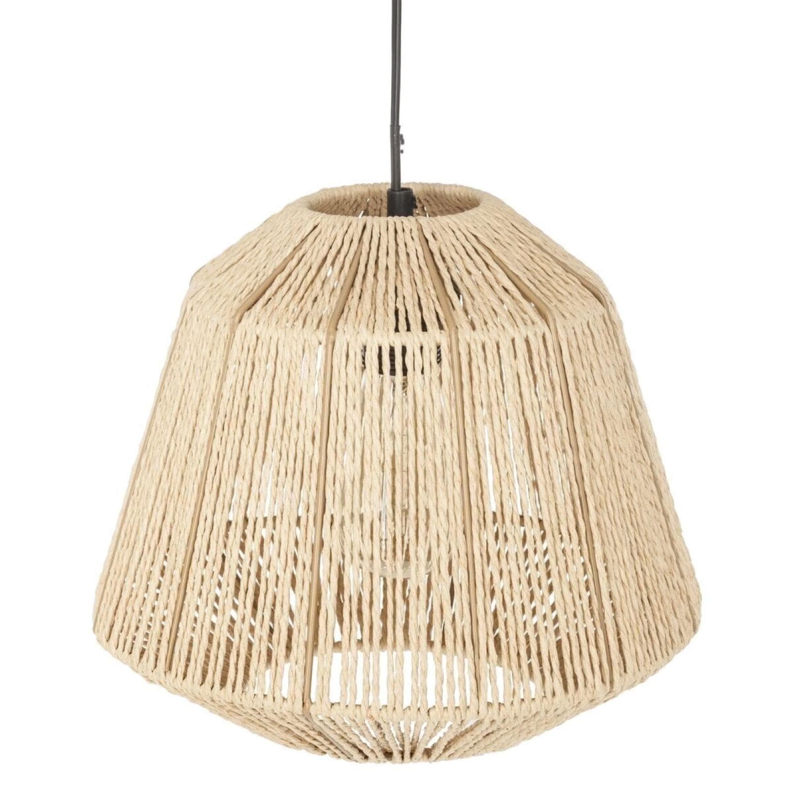Lampada sospesa rotonda 29 cm in corda intrecciata - Margot