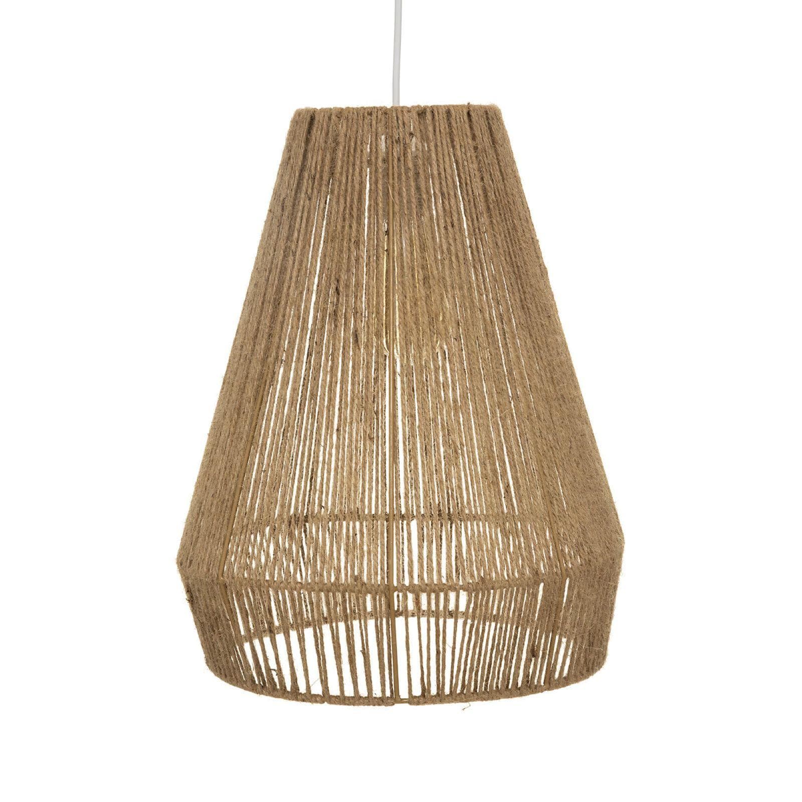 Lampada sospesa rotonda 34 cm in corda intrecciata
