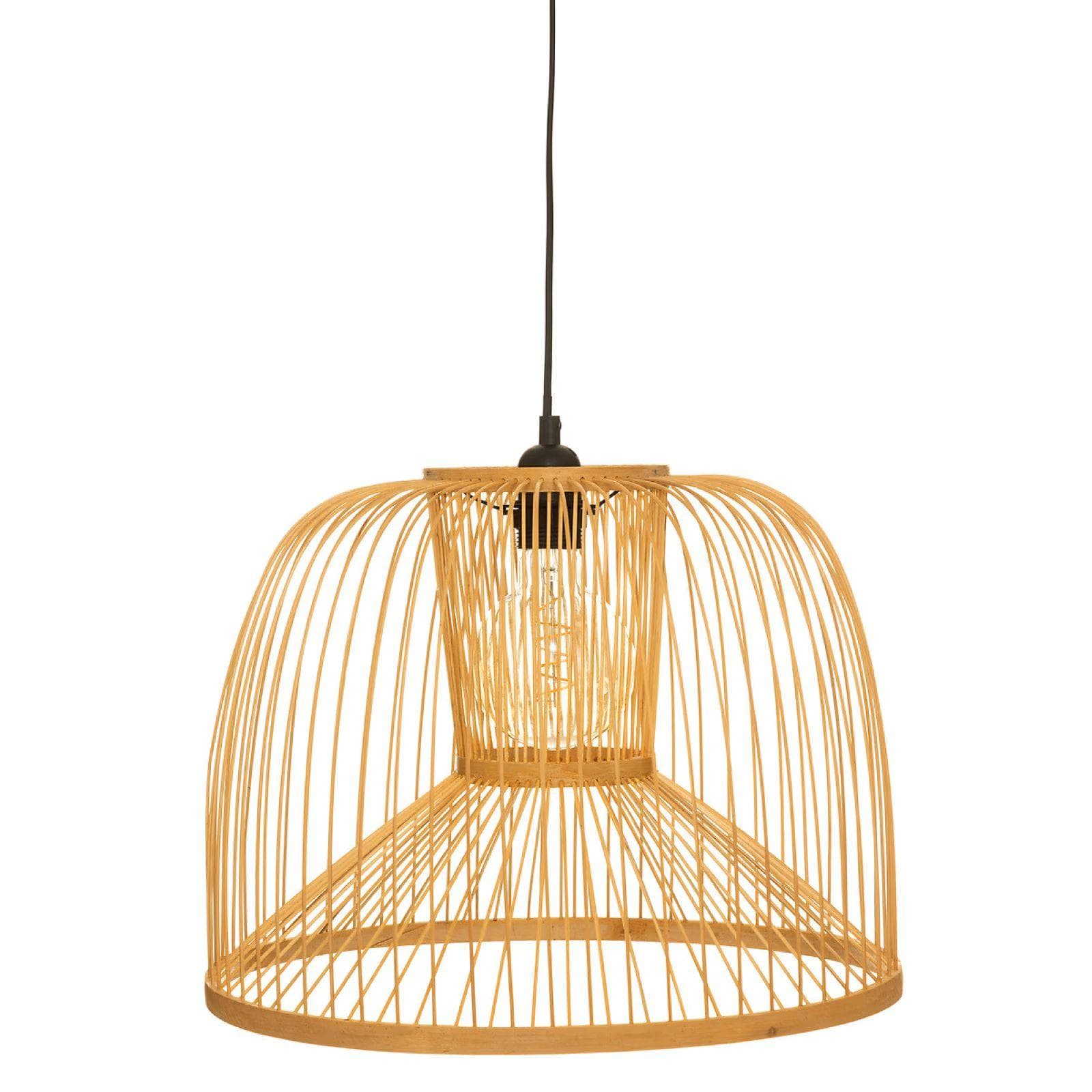 Lampada sospesa rotonda 38 cm in bambù naturale