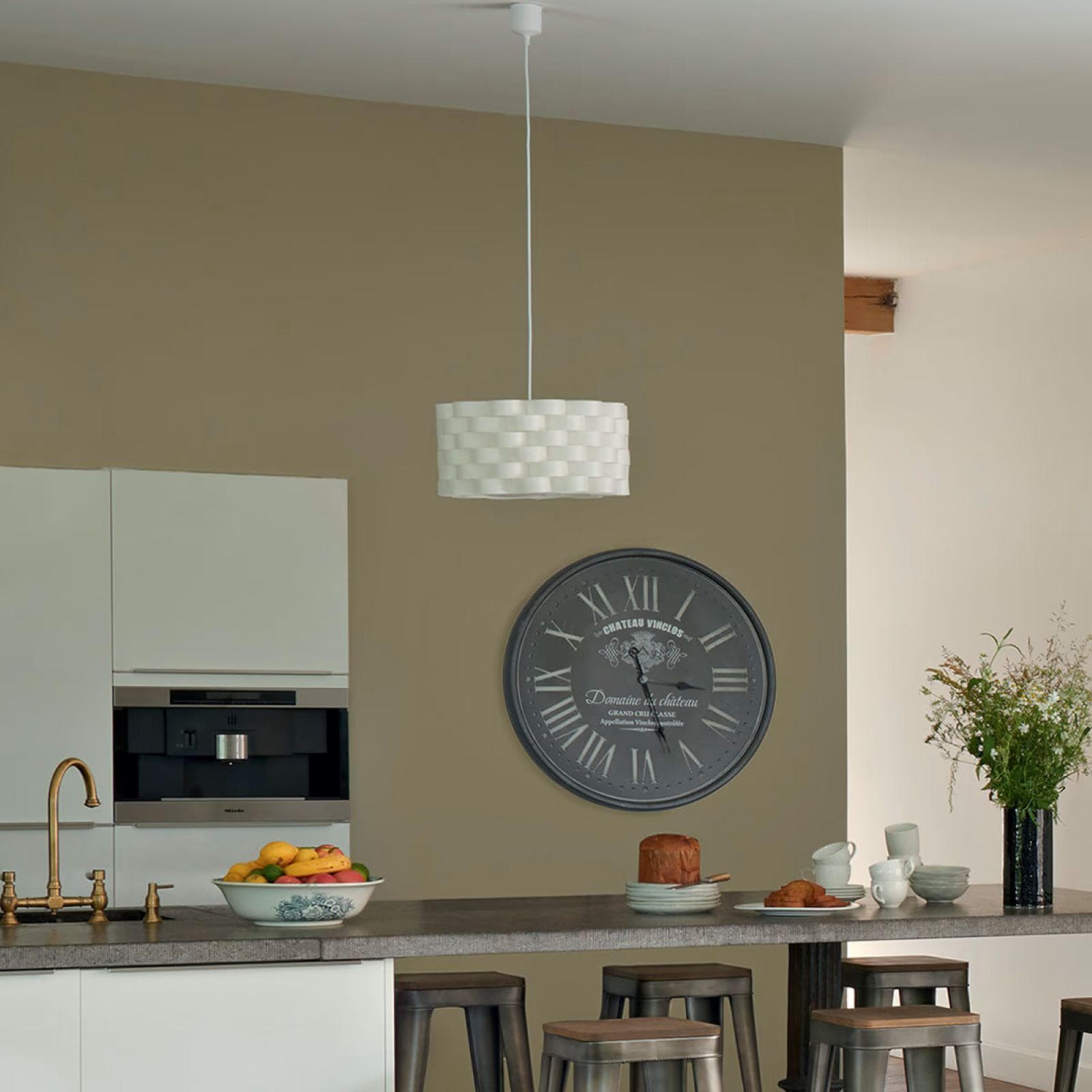 Lampada sospesa rotonda 42 cm in polipropilene bianco - Moyra