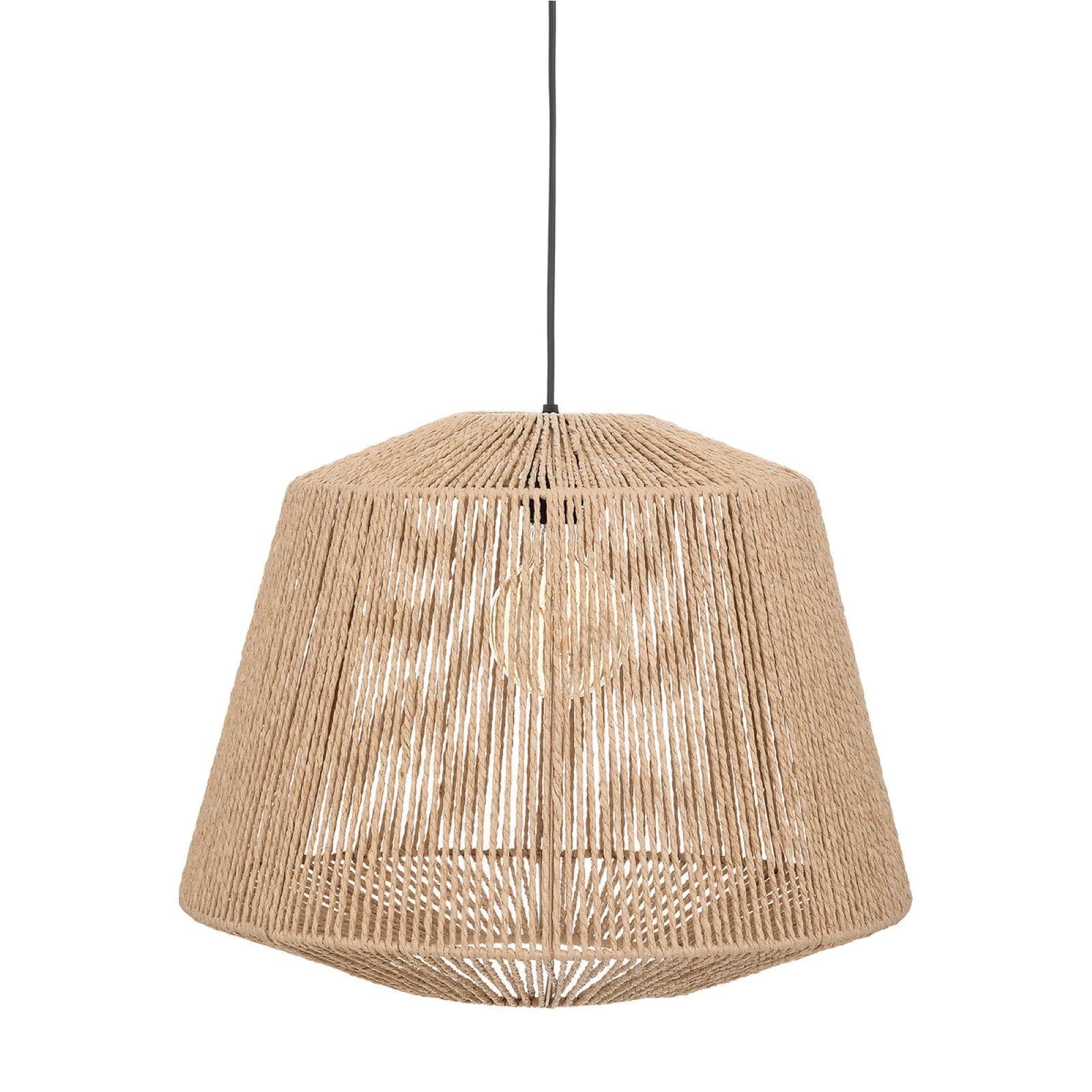 Lampada sospesa rotonda 48 cm intreccio in corda naturale - Margot