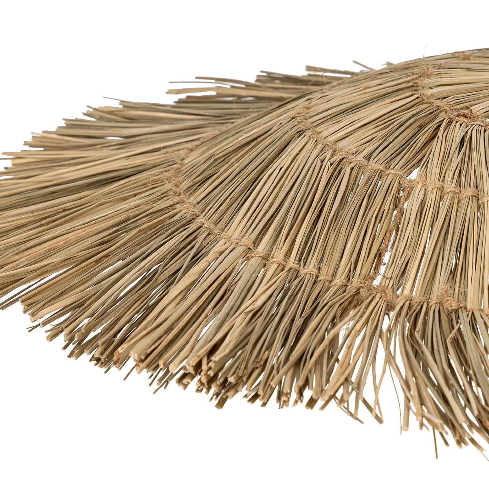 Lampada sospesa rotonda 58 cm in paglia naturale e acciaio