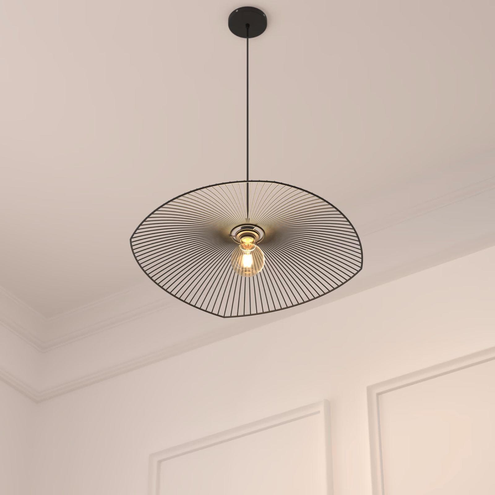Lampada sospesa rotonda 59 cm in metallo nero