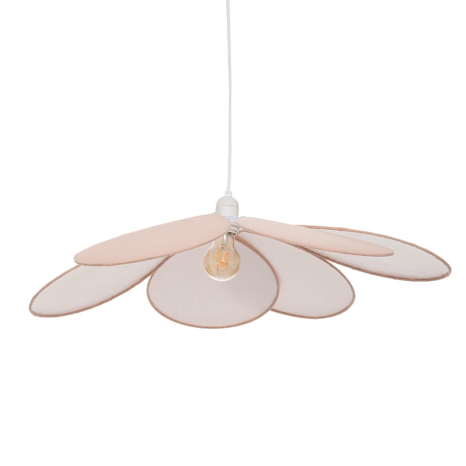 Lampada sospesa rotonda 64 cm a fiore rosa e bianco - Kids