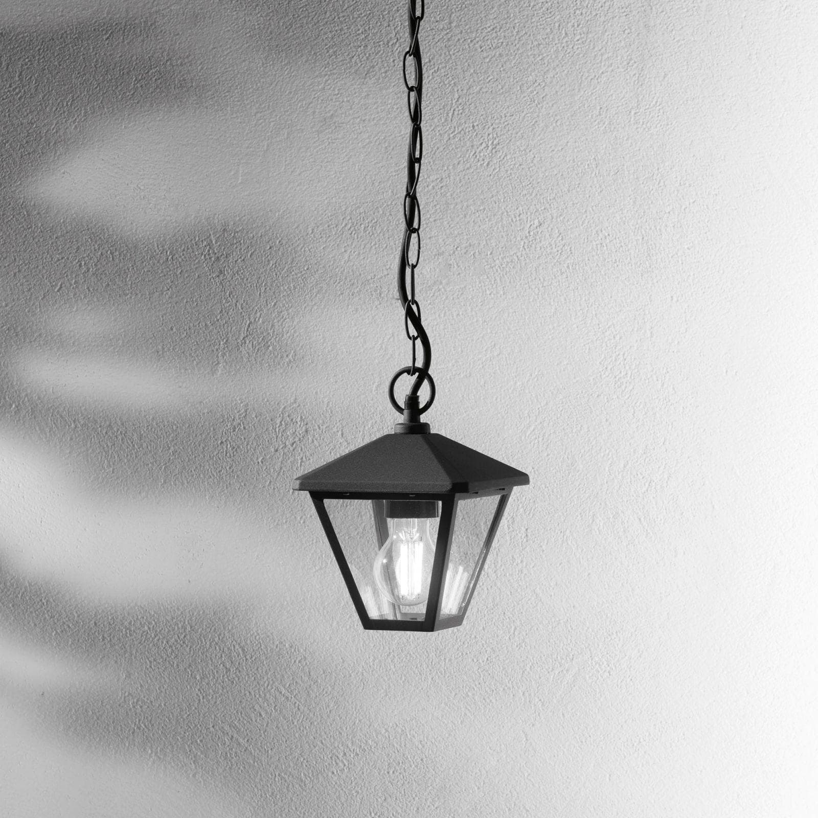Lanterna a sospensione da esterno 16x83h cm in alluminio antracite