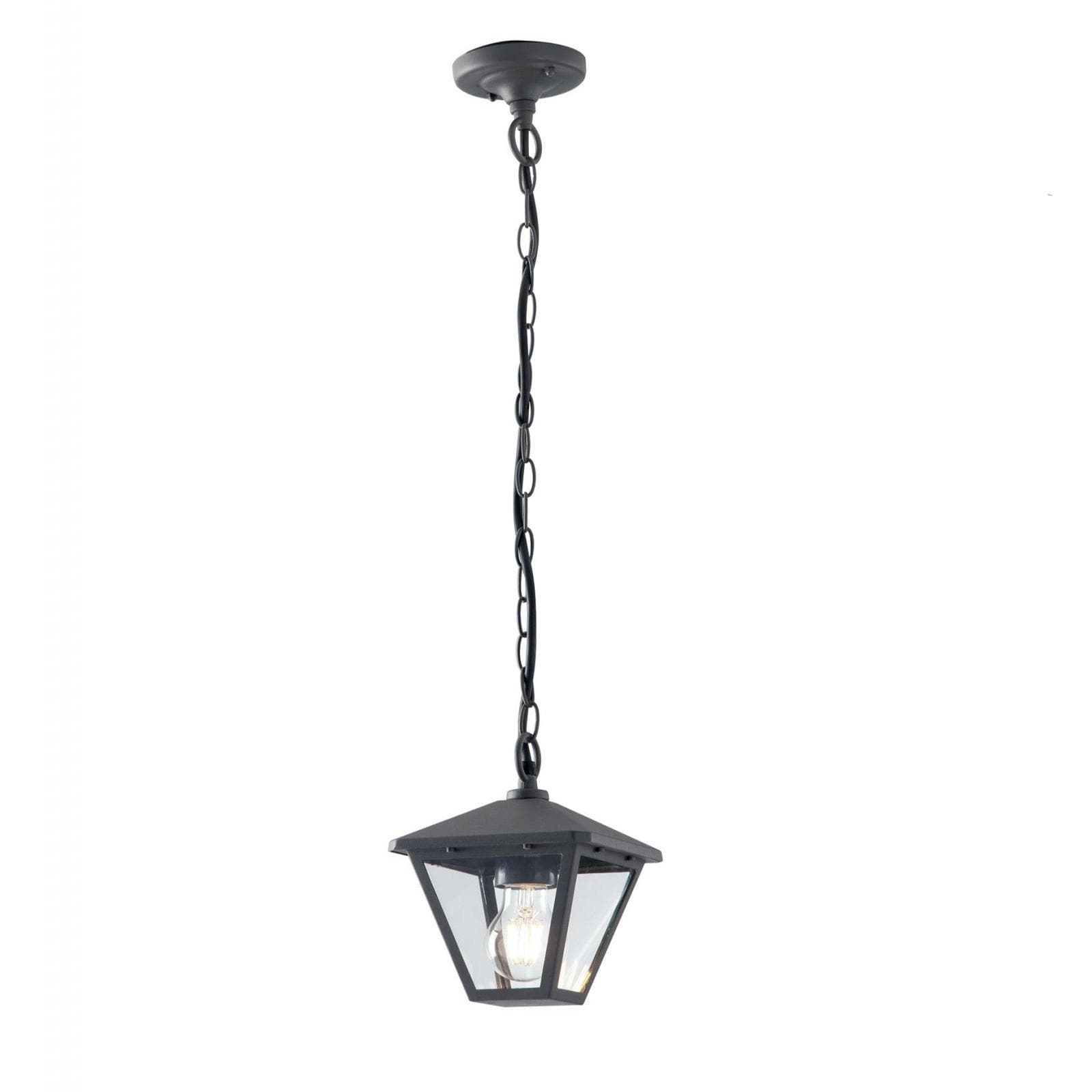 Lanterna a sospensione da esterno 16x83h cm in alluminio antracite