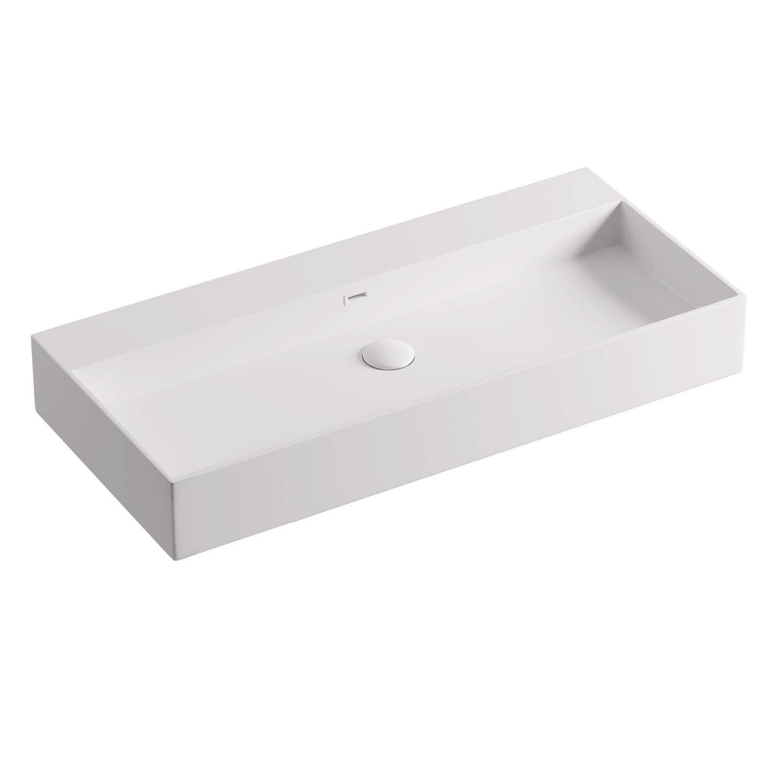 Lavabo 100x46 cm in resina bianco opaco - Lake
