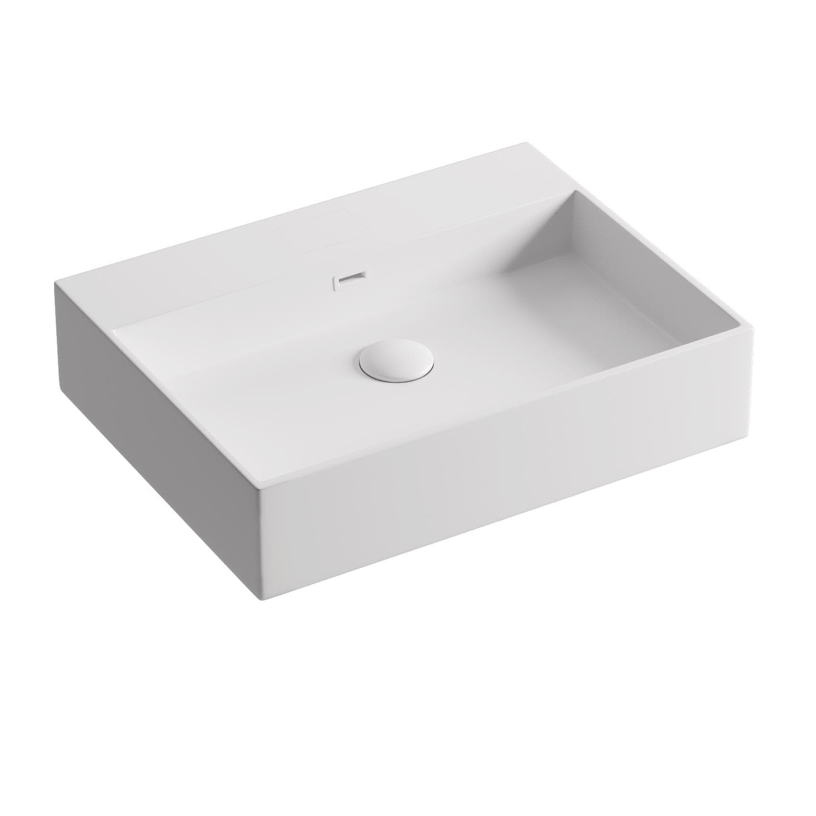 Lavabo 60x46 cm in resina bianco opaco - Lake