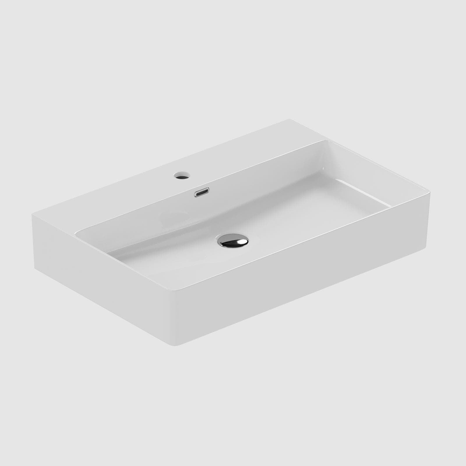 Lavabo 70 x 13h cm in ceramica bianco lucido - Script
