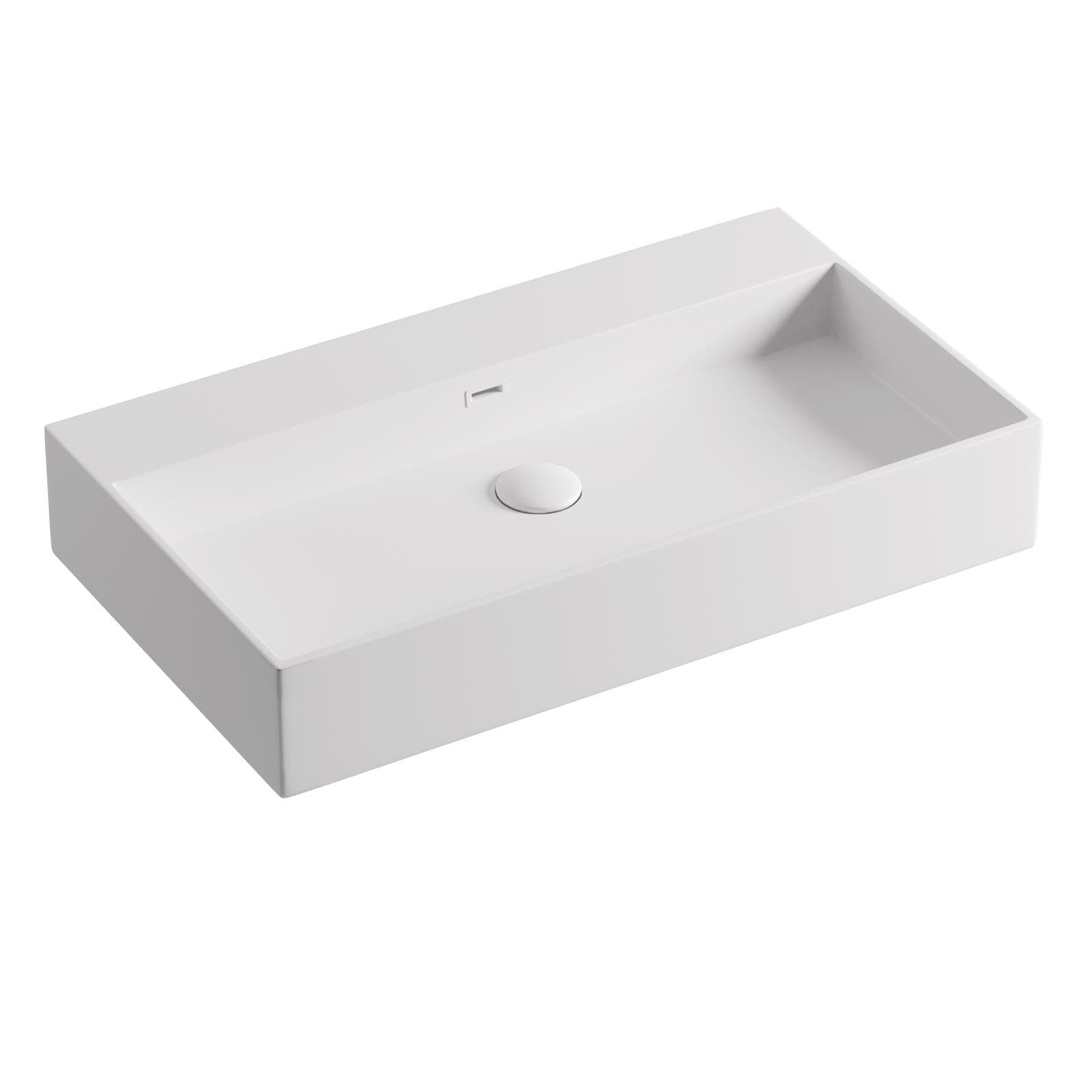 Lavabo 80x46 cm in resina bianco opaco - Lake