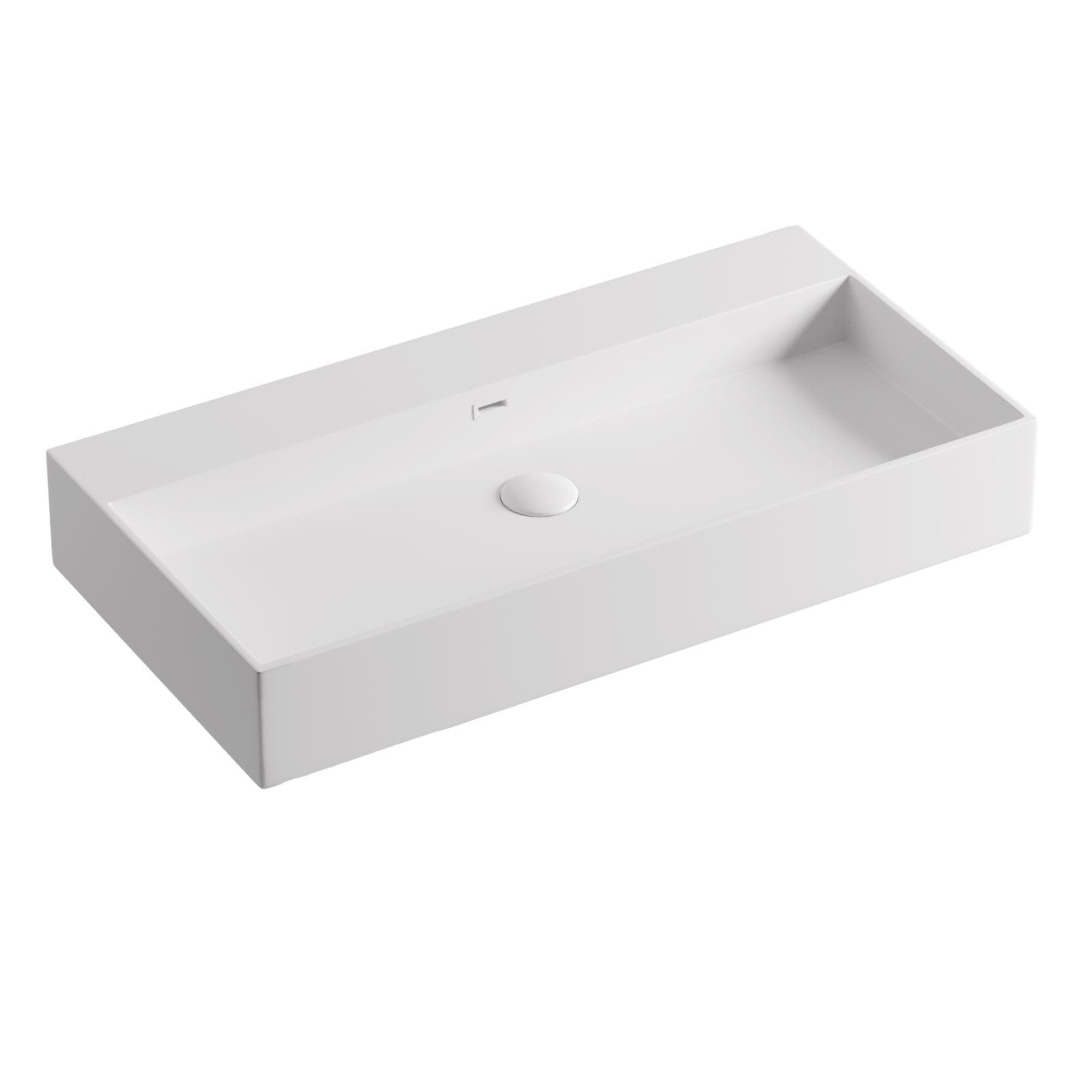 Lavabo 90x46 cm in resina bianco opaco - Lake