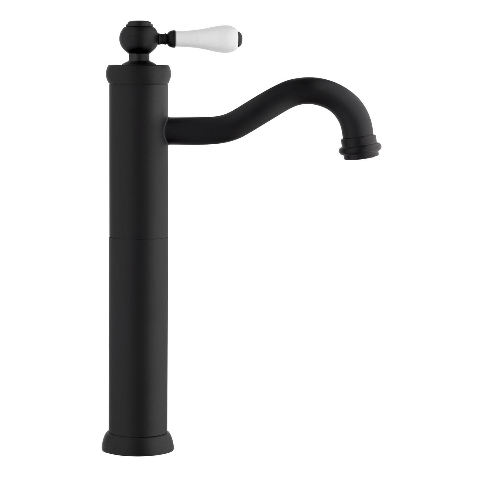 Lavabo alto miscelatore BRERA di Jacuzzi - Rubinetteria nero opaco e bianco per piletta click clack