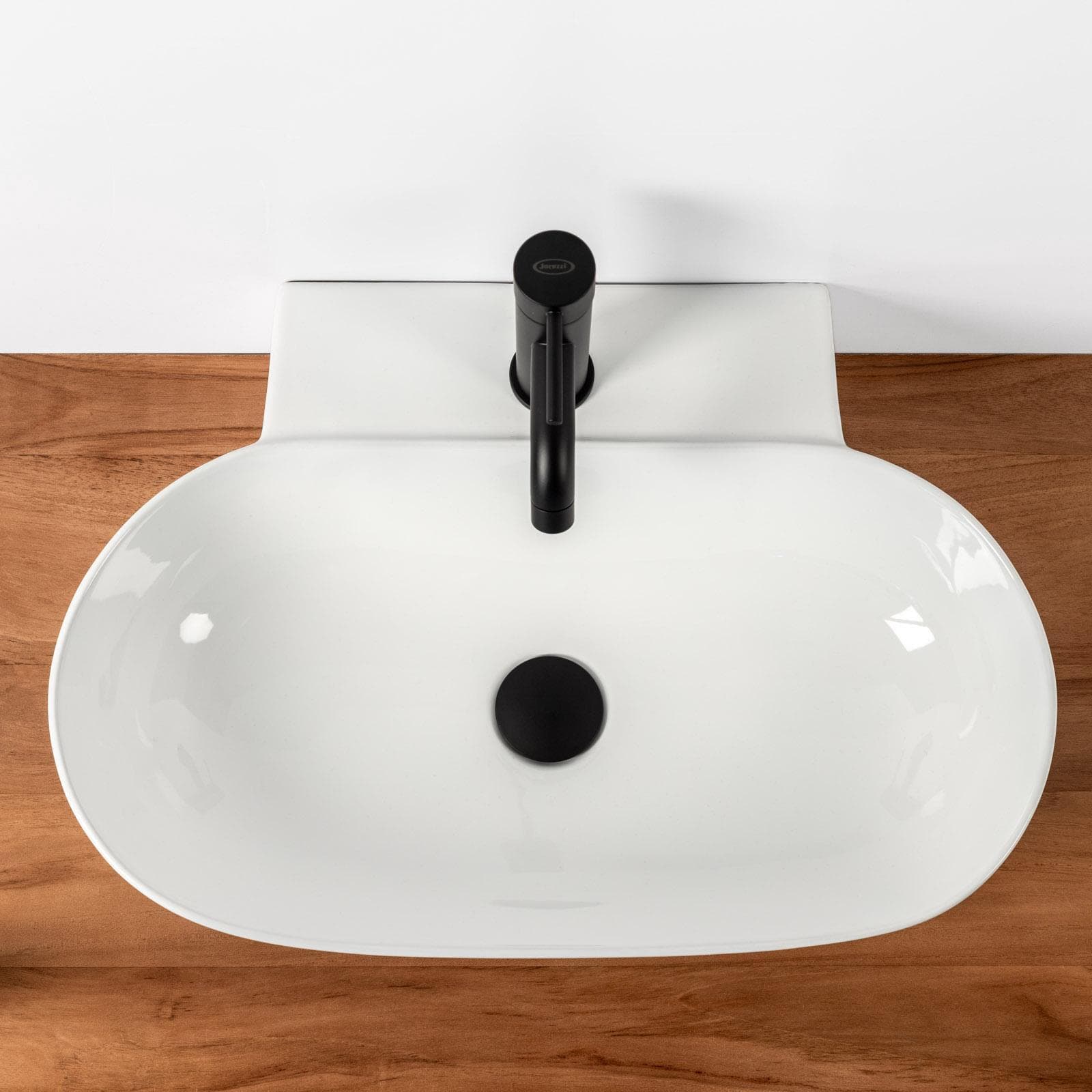 Lavabo appoggio 56 x 40 cm in ceramica bianco lucido d'arredo - Cloe