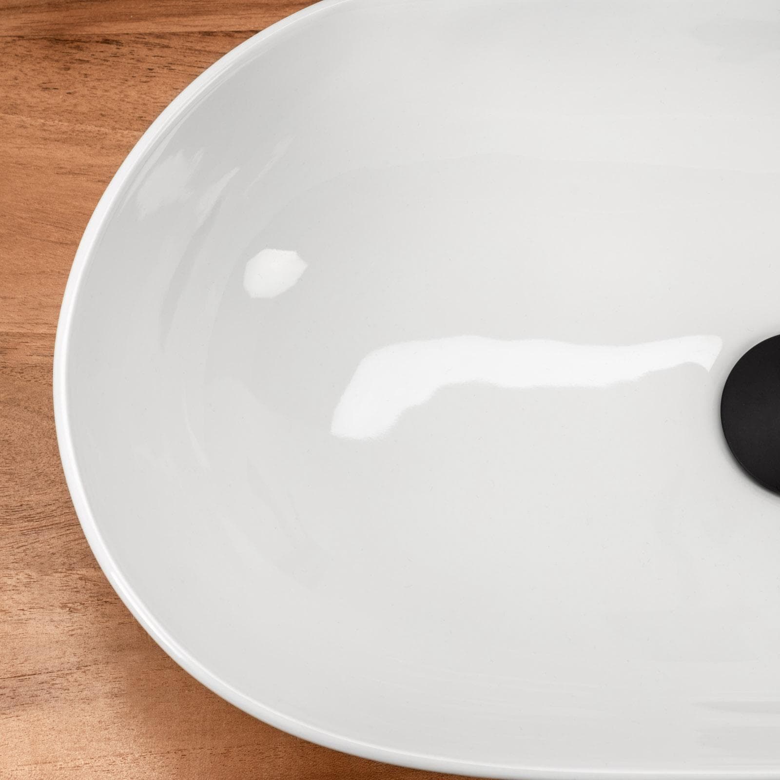 Lavabo appoggio 56 x 40 cm in ceramica bianco lucido d'arredo - Cloe
