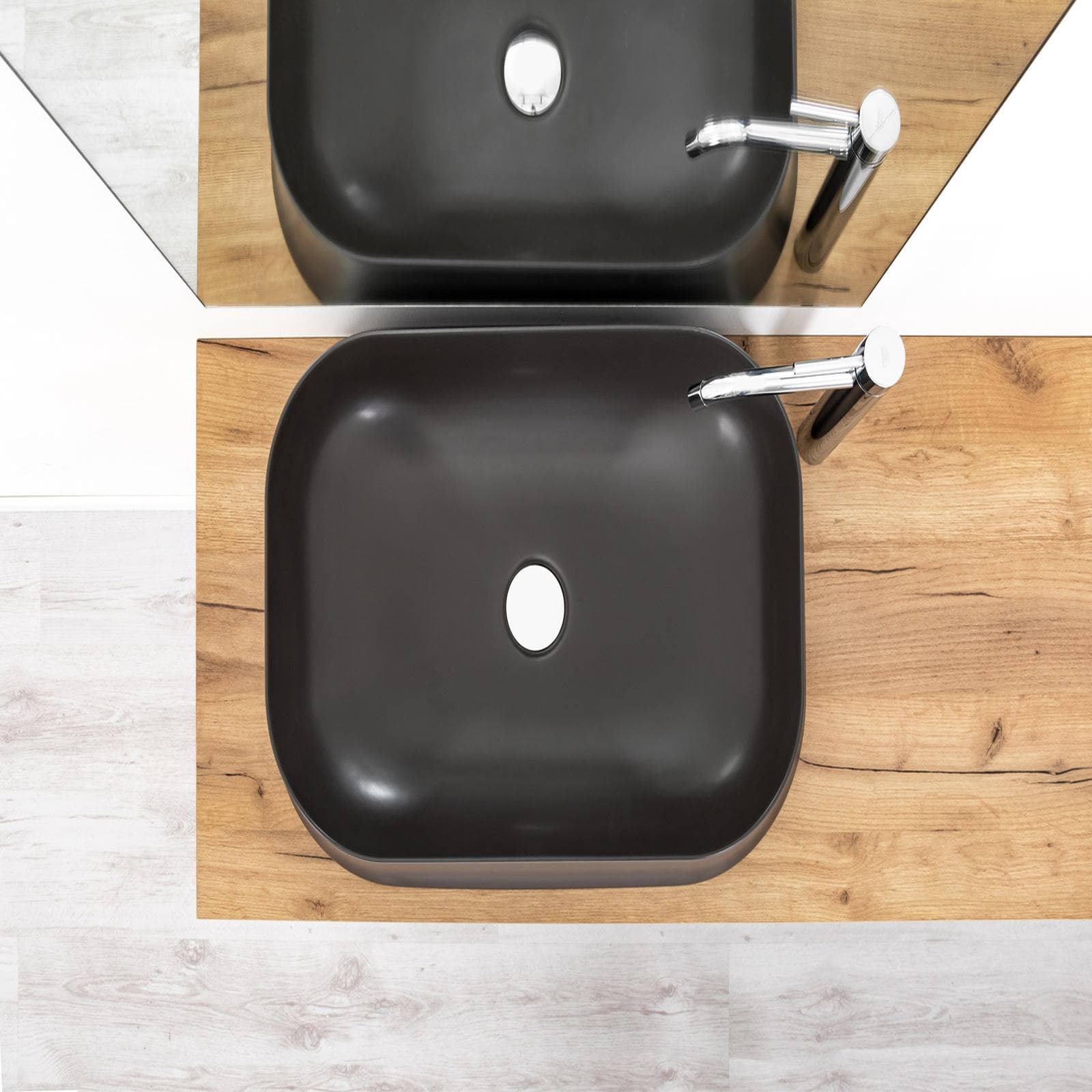 Lavabo appoggio da 60 cm rettangolare antracite - Sharp di Simas