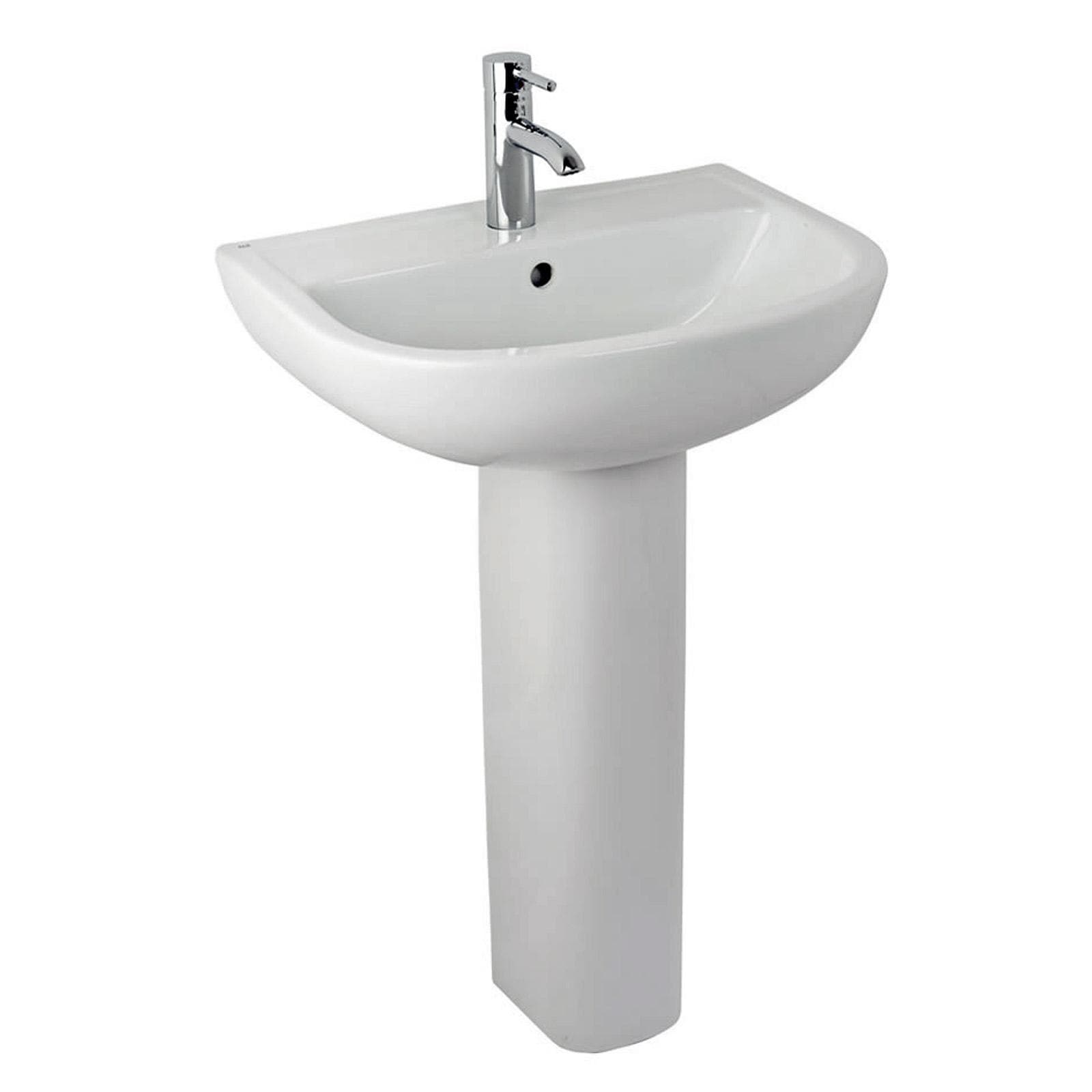 Lavabo arredo bagno con colonna 54,5 cm ceramica bianca - Miraj