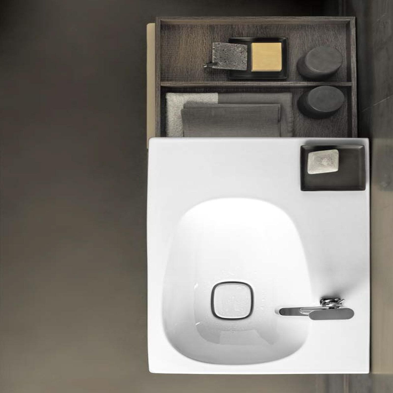 Lavabo asimmetrico sospeso o da appoggio 75 cm vasca dx Serie Citterio - Geberit