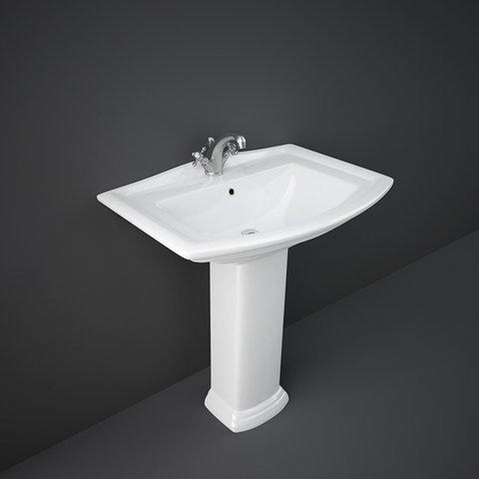 Lavabo con colonna 76 cm in ceramica bianca - Fanit