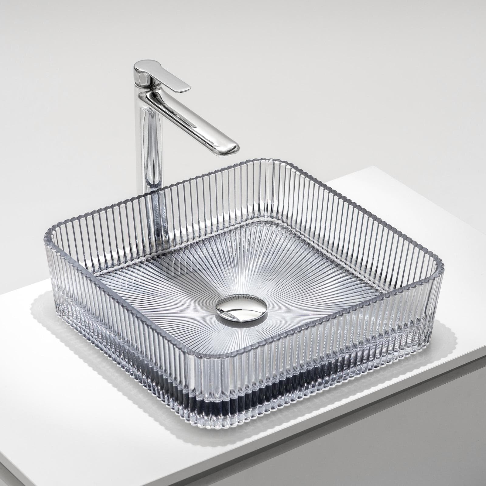 Lavabo d'appoggio in vetro 39x10,5h cm antracite - Jeda