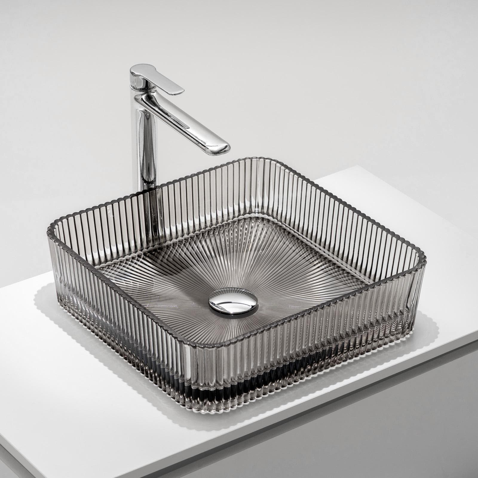 Lavabo d'appoggio in vetro 39x10,5h cm marrone kodiac - Jeda