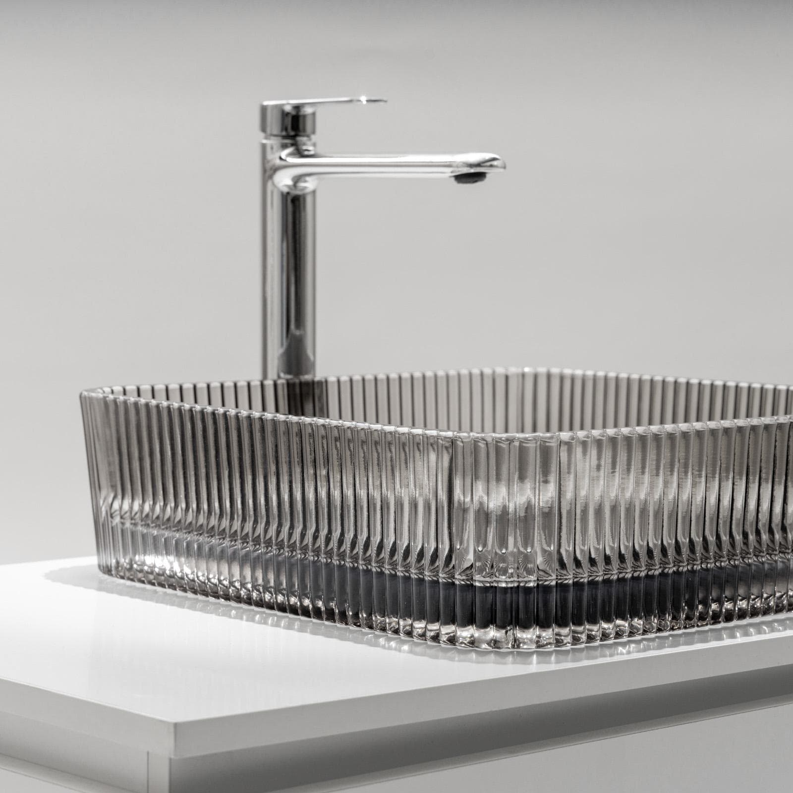 Lavabo d'appoggio in vetro 39x10,5h cm marrone kodiac - Jeda
