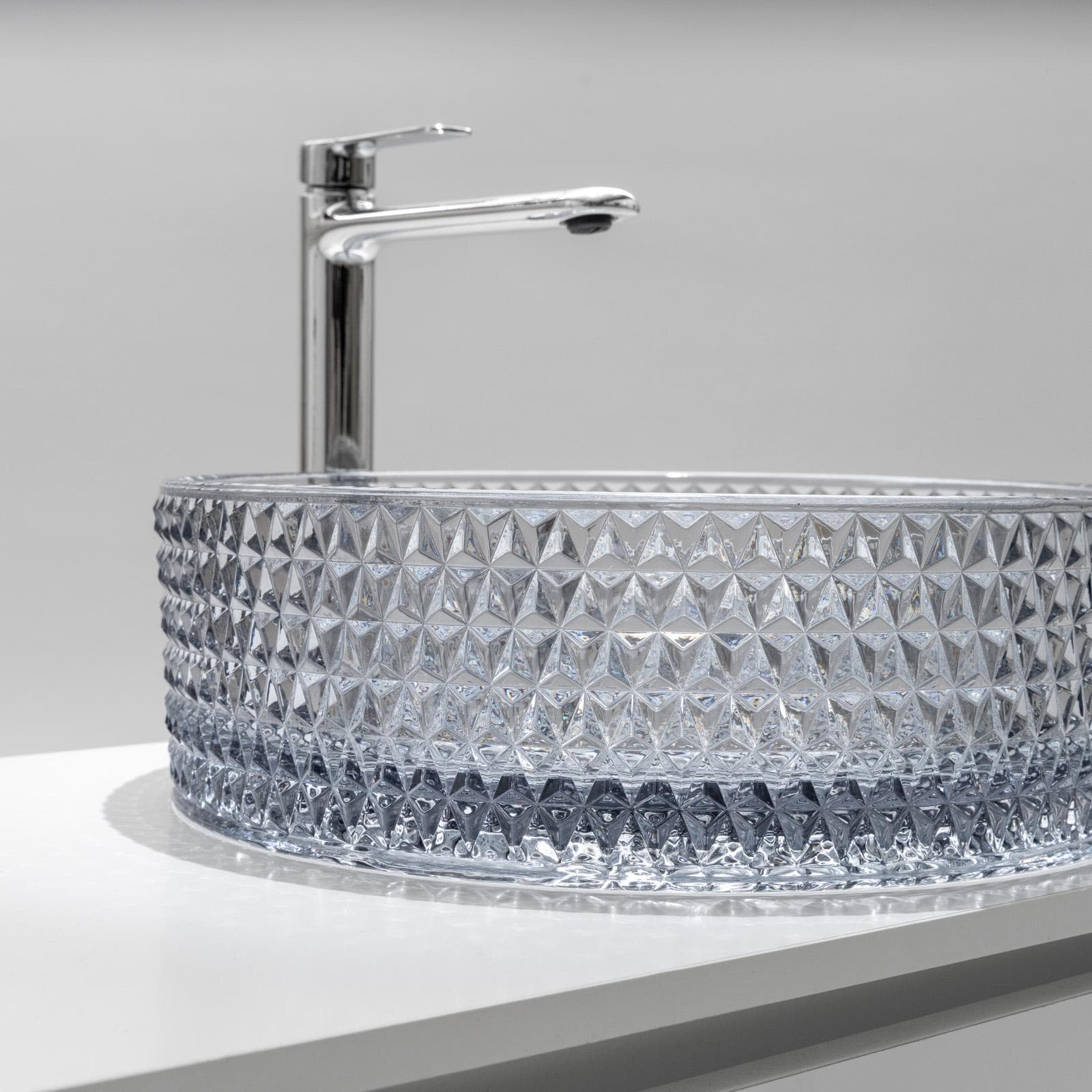 Lavabo d'appoggio in vetro 39x12h cm antracite - Jeda
