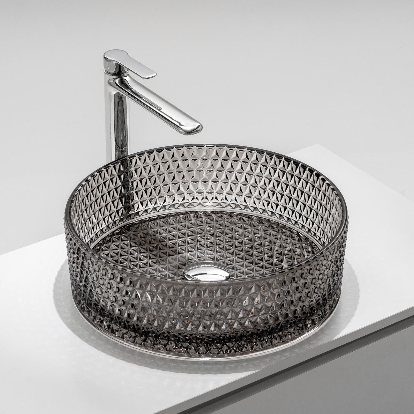 Lavabo d'appoggio in vetro 39x12h cm marrone kodiac - Jeda