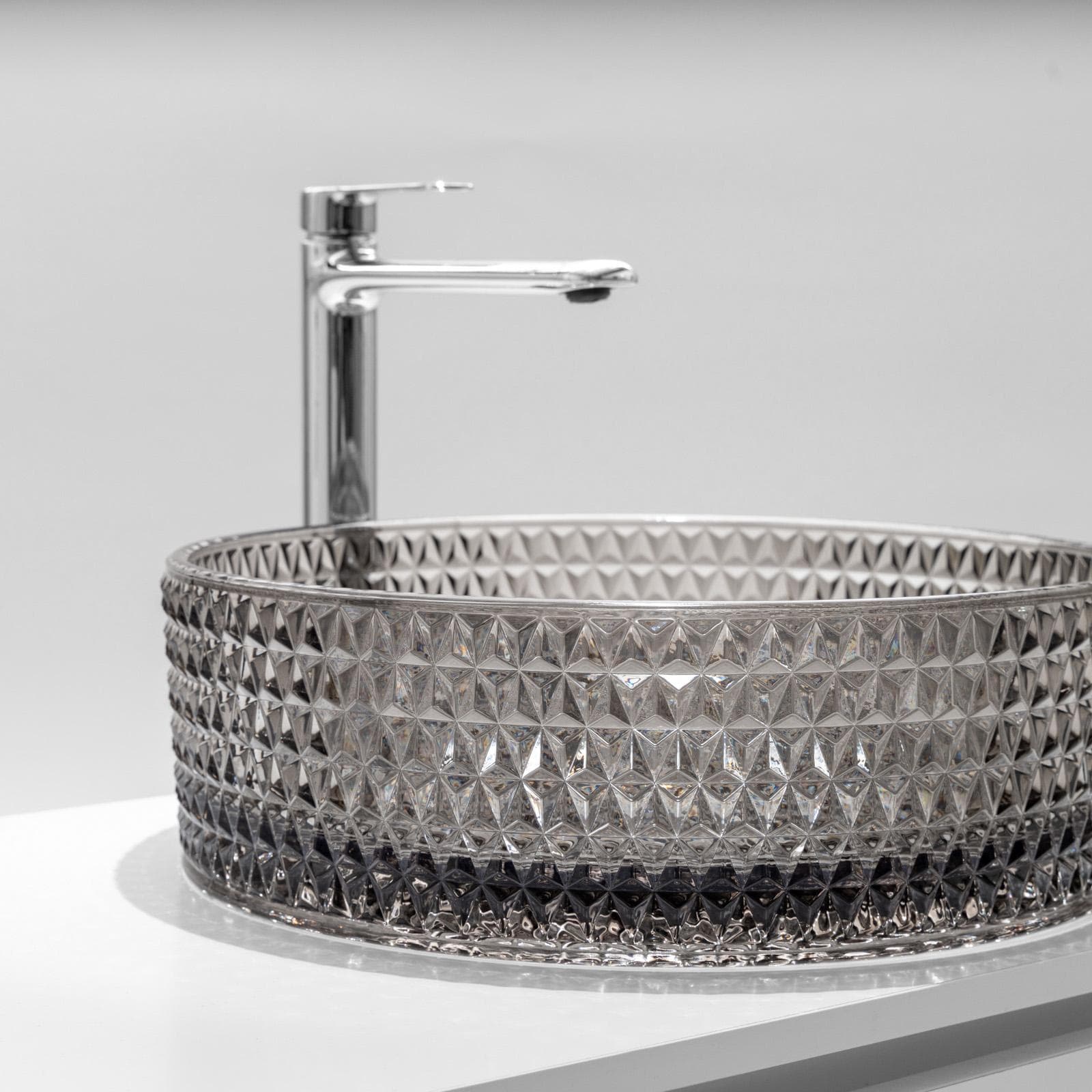 Lavabo d'appoggio in vetro 39x12h cm marrone kodiac - Jeda
