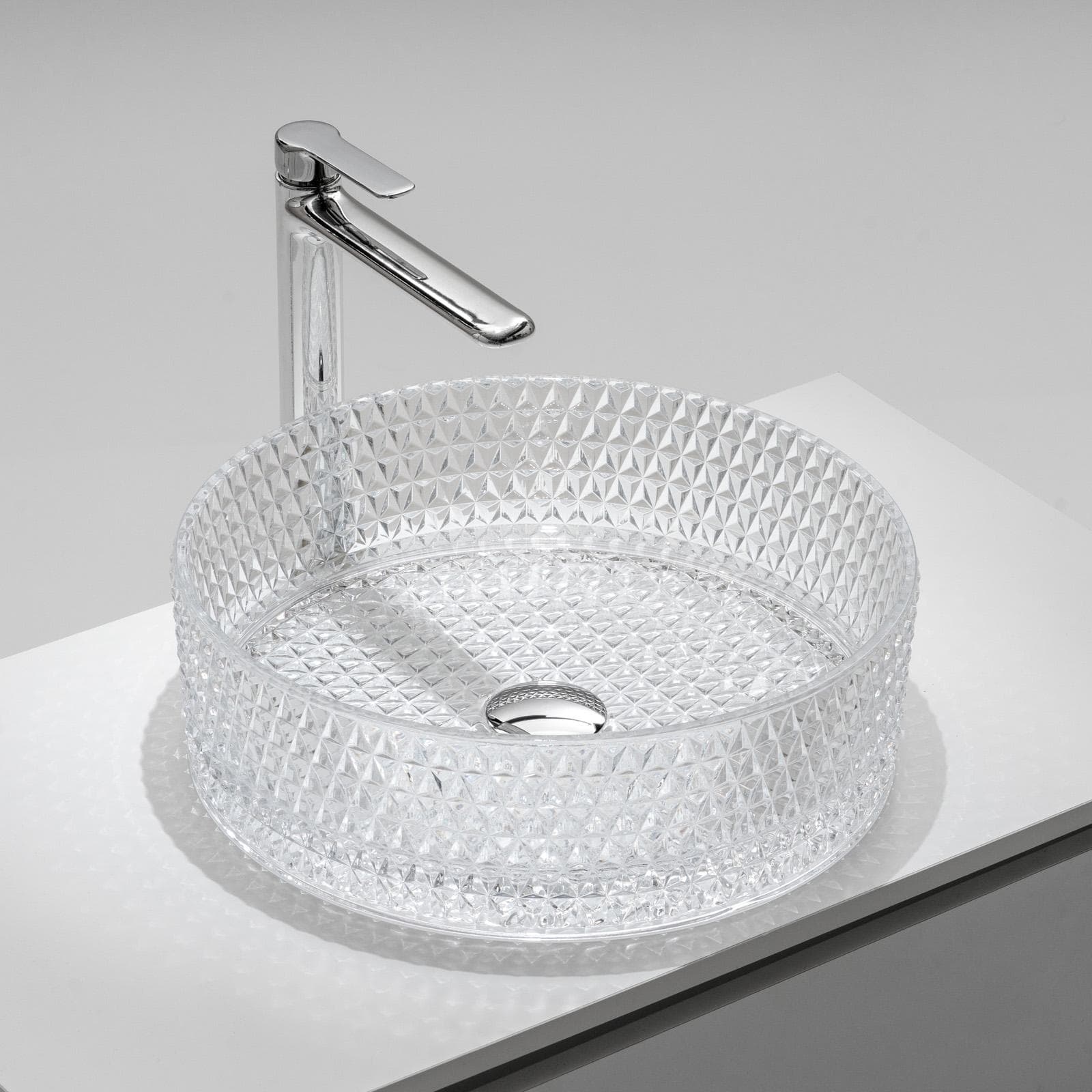 Lavabo d'appoggio in vetro 39x12h cm trasparente - Jeda