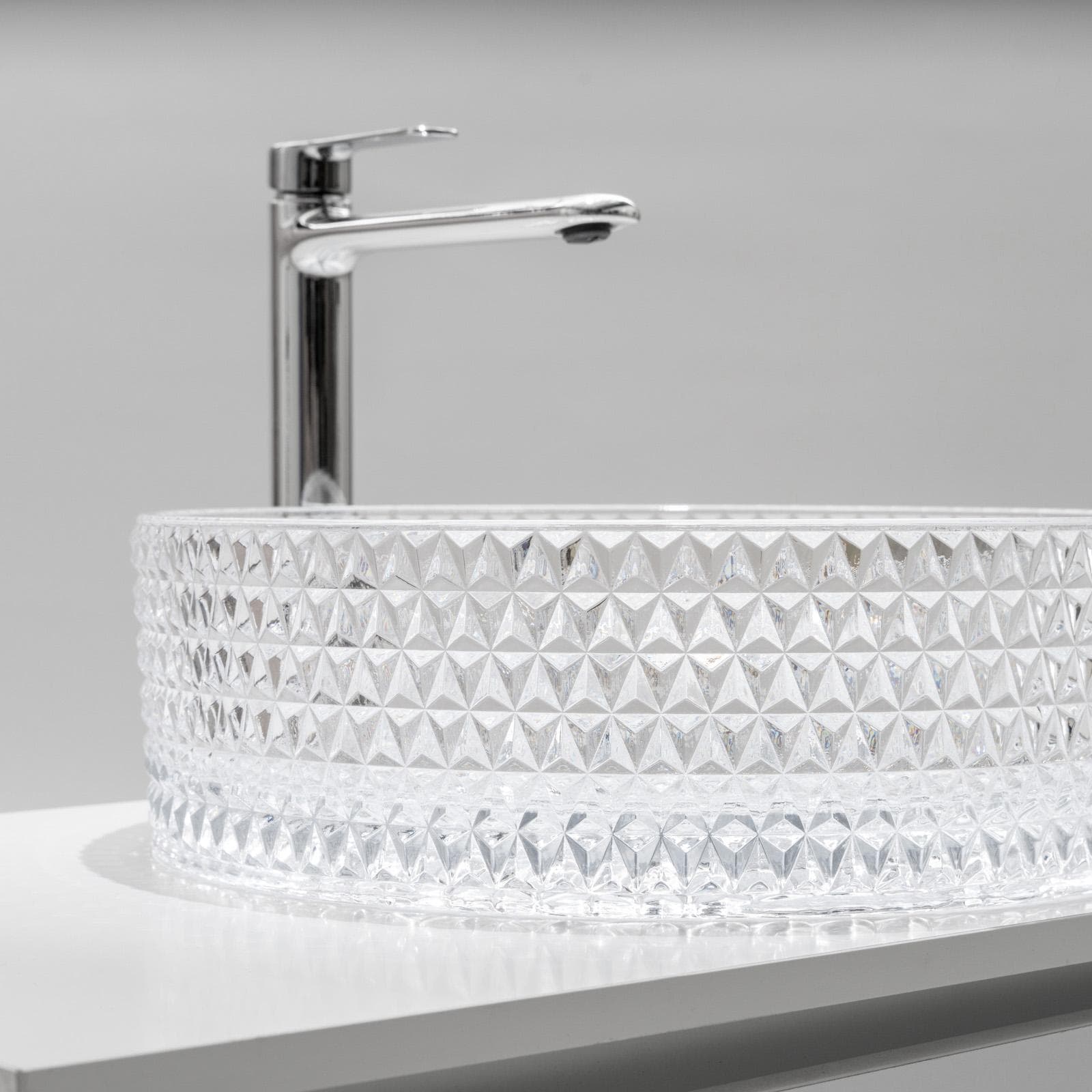 Lavabo d'appoggio in vetro 39x12h cm trasparente - Jeda