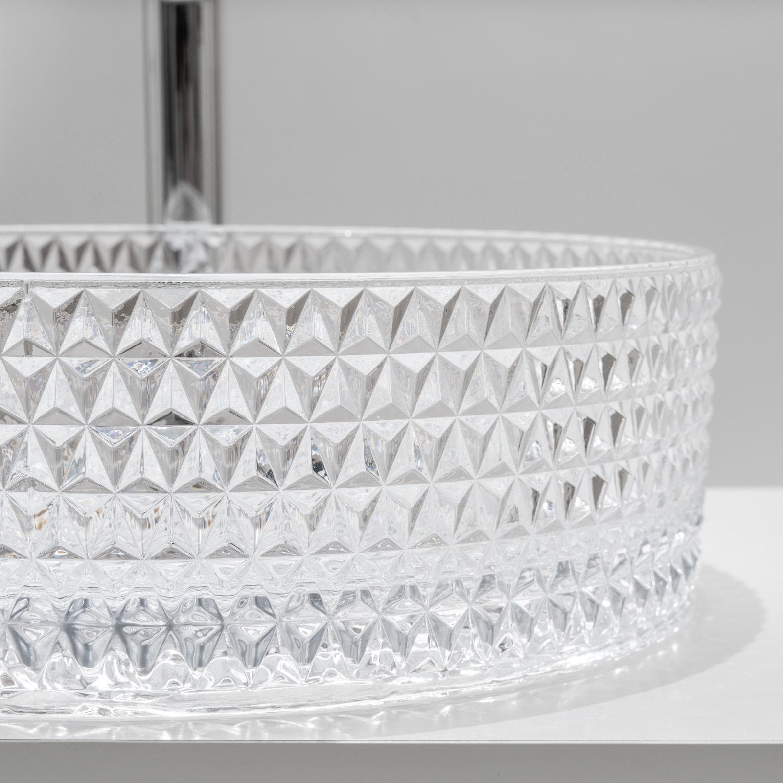 Lavabo d'appoggio in vetro 39x12h cm trasparente - Jeda