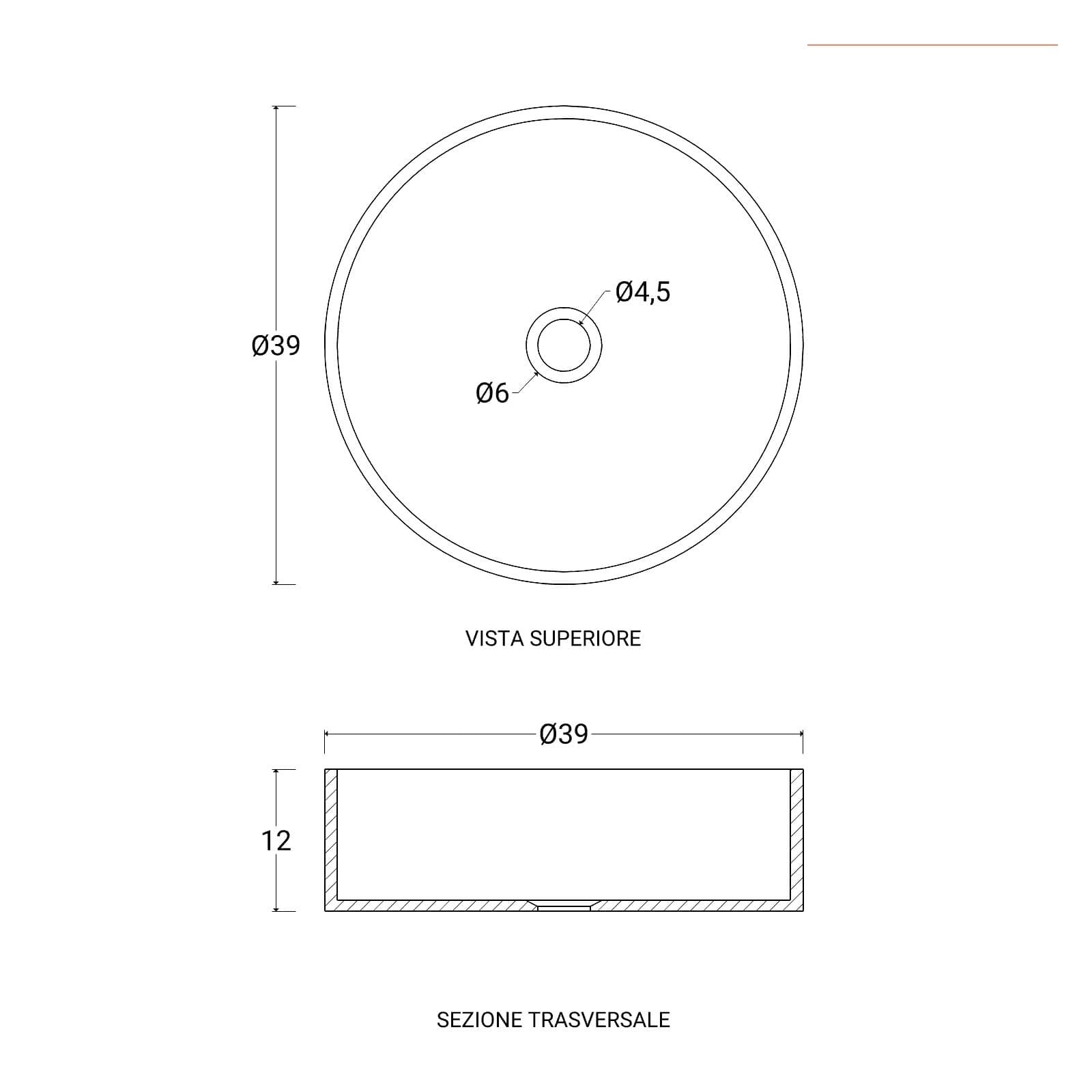 Lavabo d'appoggio in vetro 39x12h cm trasparente - Jeda