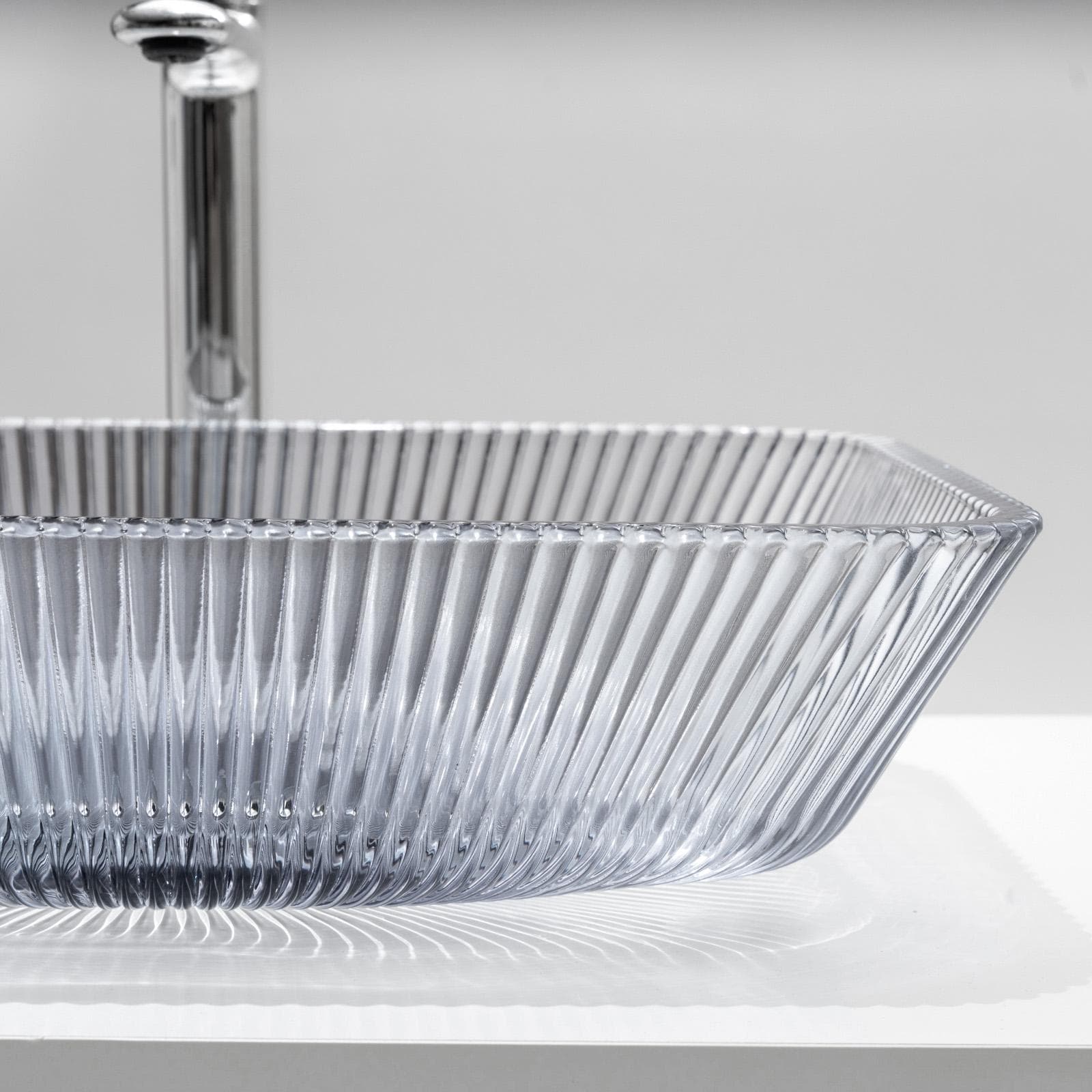 Lavabo d'appoggio in vetro 46x11,5h cm antracite - Jeda