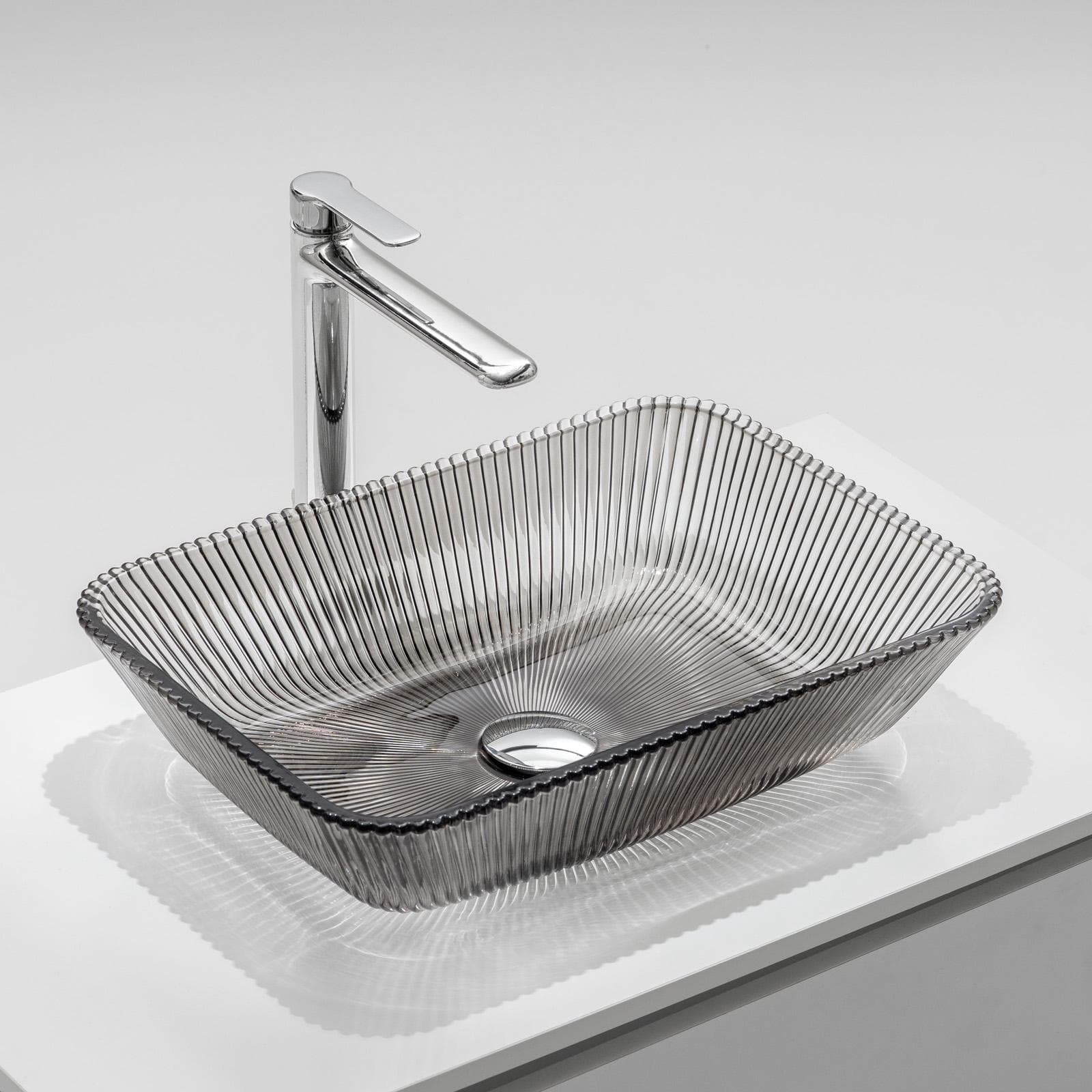 Lavabo d'appoggio in vetro 46x11,5h cm marrone kodiac - Jeda