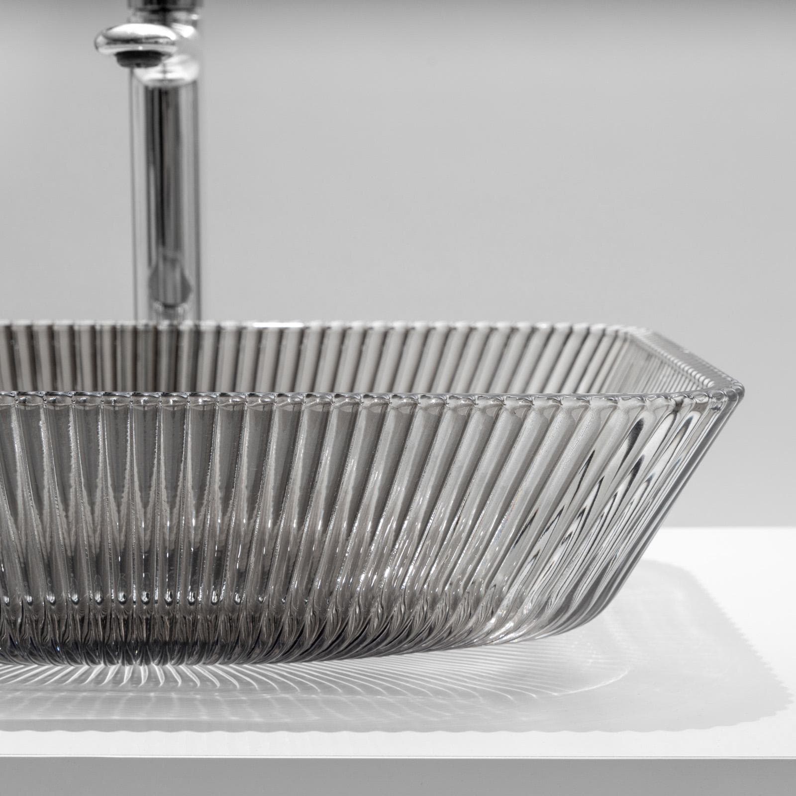 Lavabo d'appoggio in vetro 46x11,5h cm marrone kodiac - Jeda