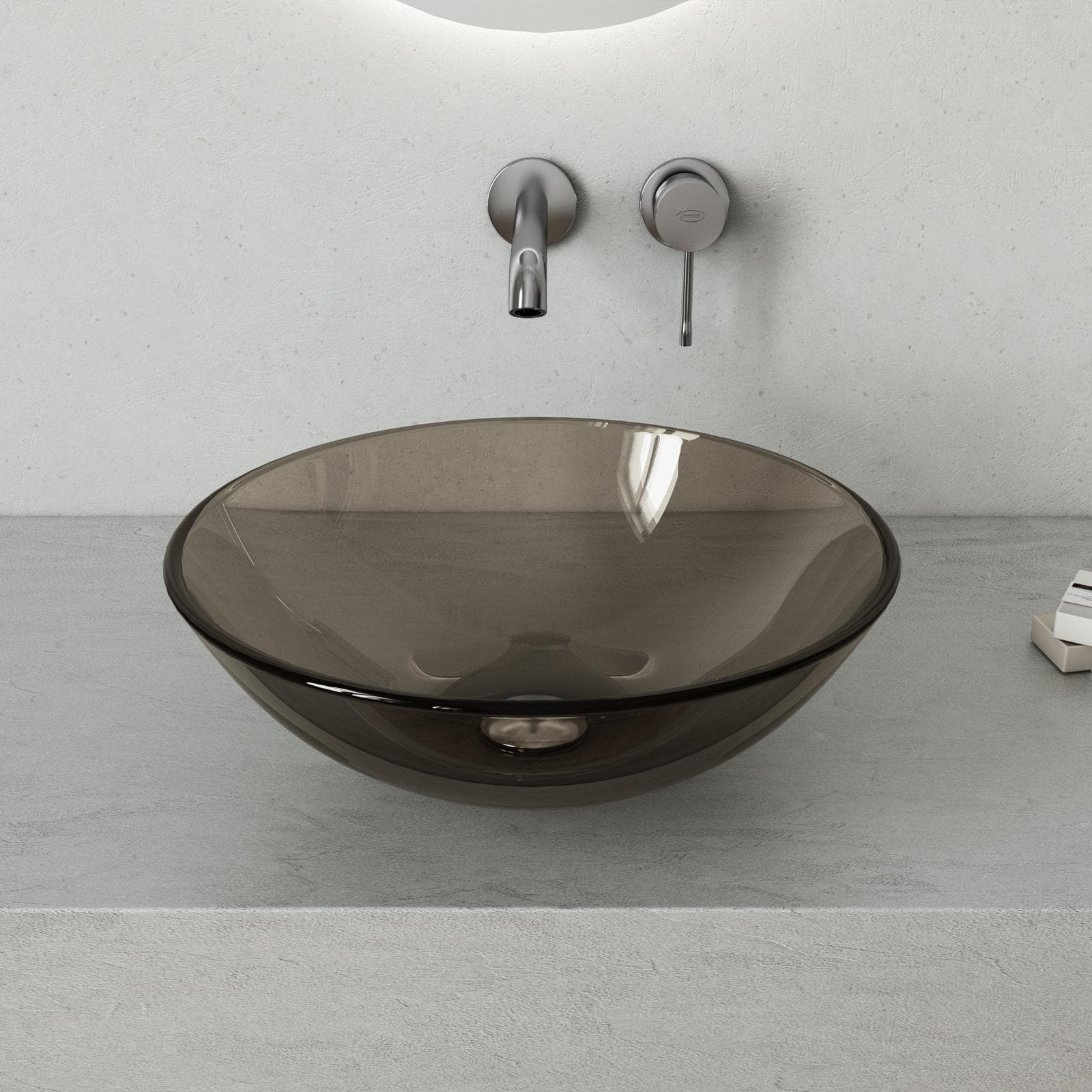 Lavabo da appoggio Ø 39 cm in vetro marrone - Esme