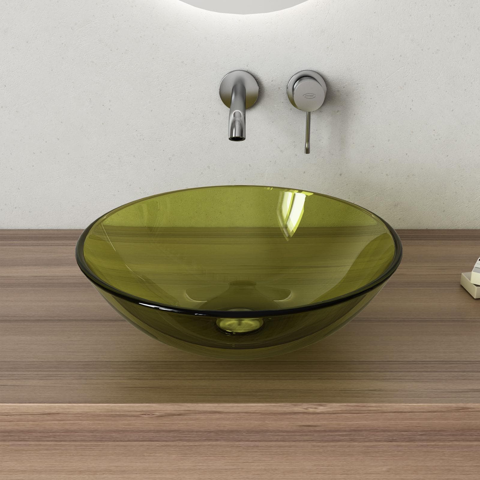 Lavabo da appoggio Ø 39 cm in vetro verde bosco - Esme