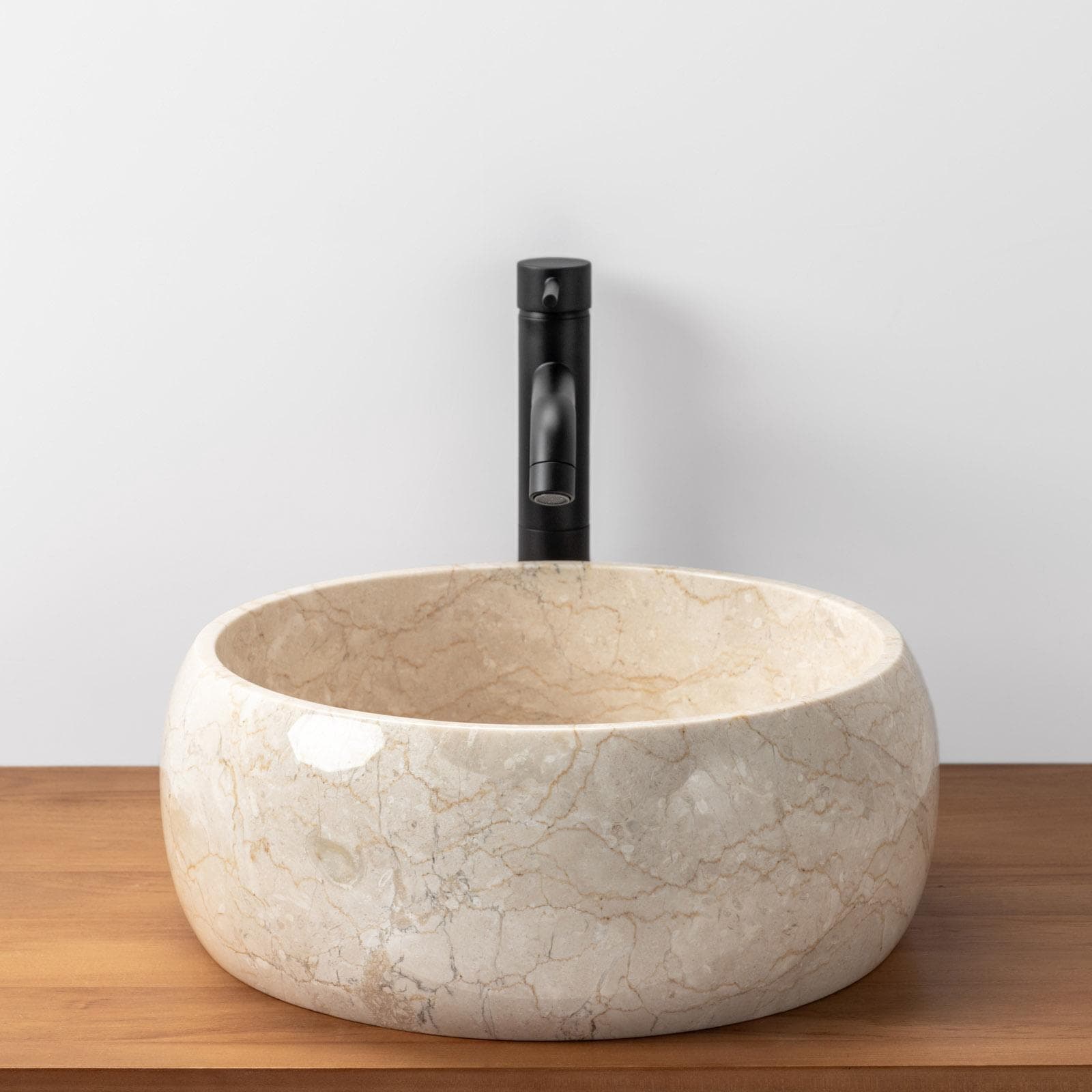 Lavabo da appoggio 40 cm in marmo semilucido crema - Artizan