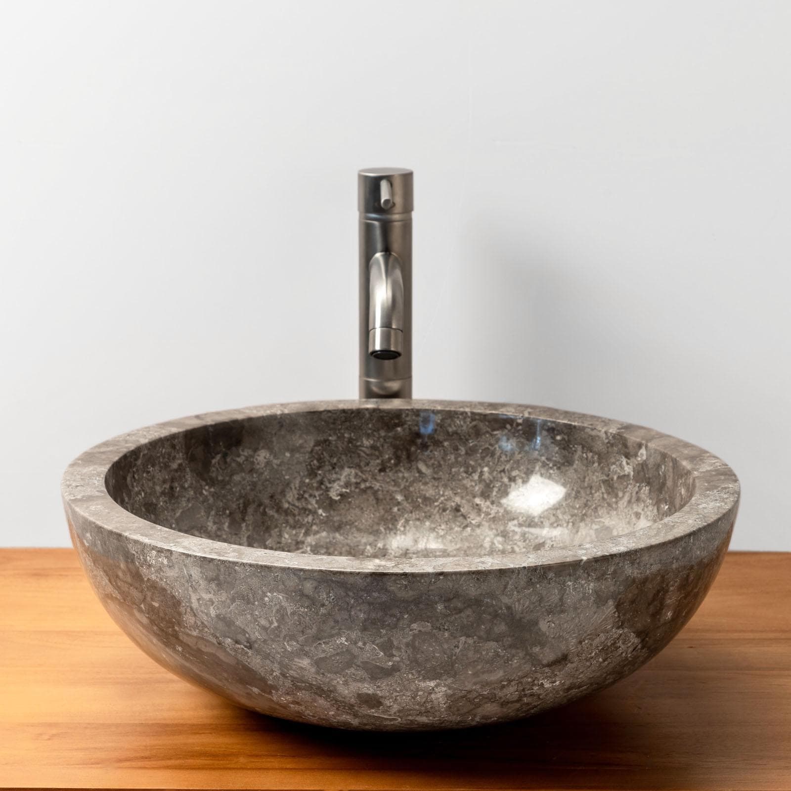 Lavabo da appoggio 45 cm in marmo lucido grigio - Artizan