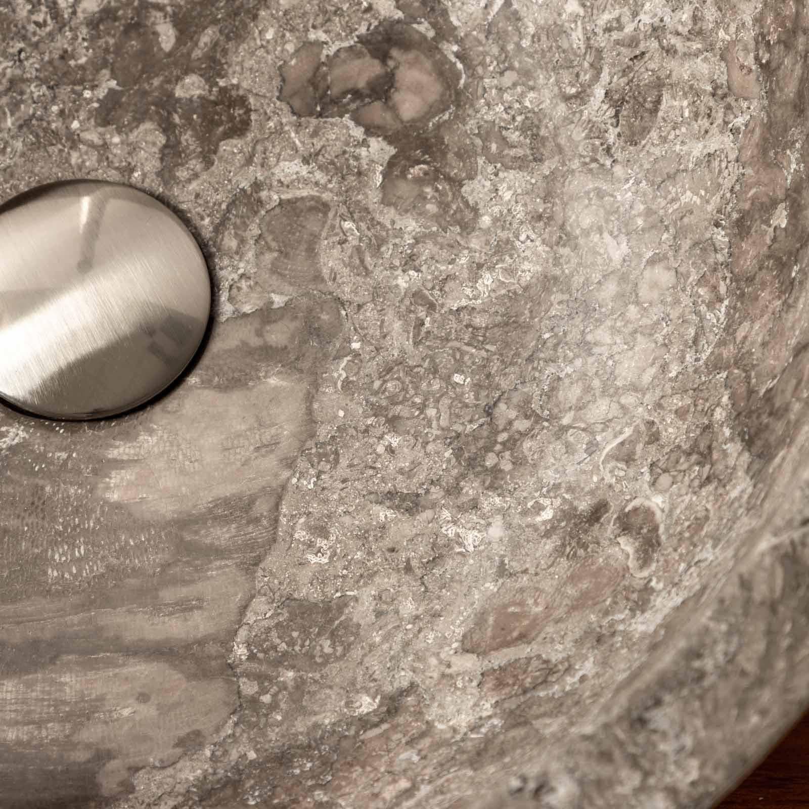 Lavabo da appoggio 45 cm in marmo lucido grigio - Artizan