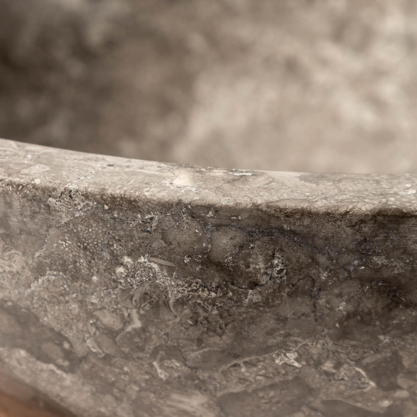 Lavabo da appoggio 45 cm in marmo lucido grigio - Artizan
