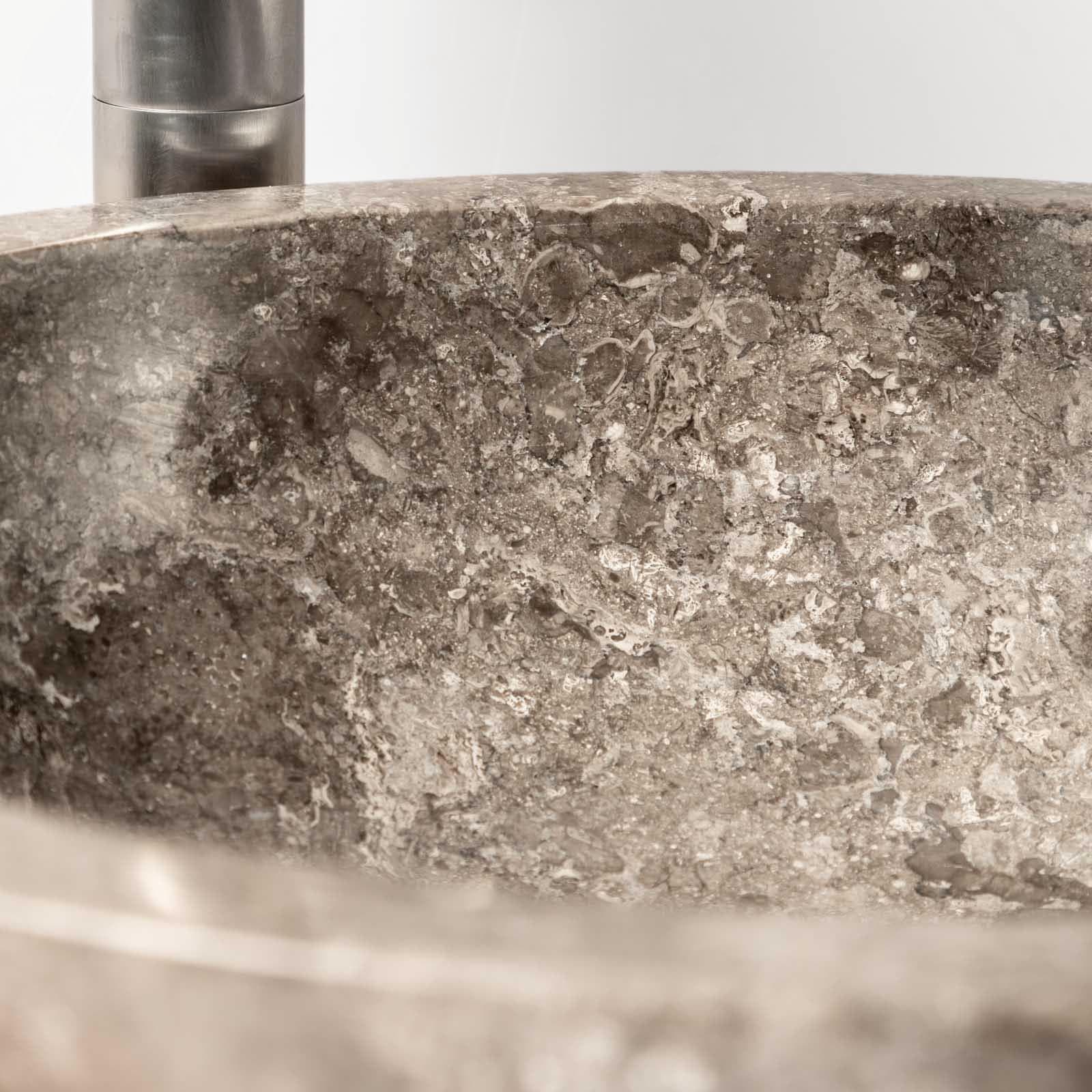 Lavabo da appoggio 45 cm in marmo lucido grigio - Artizan