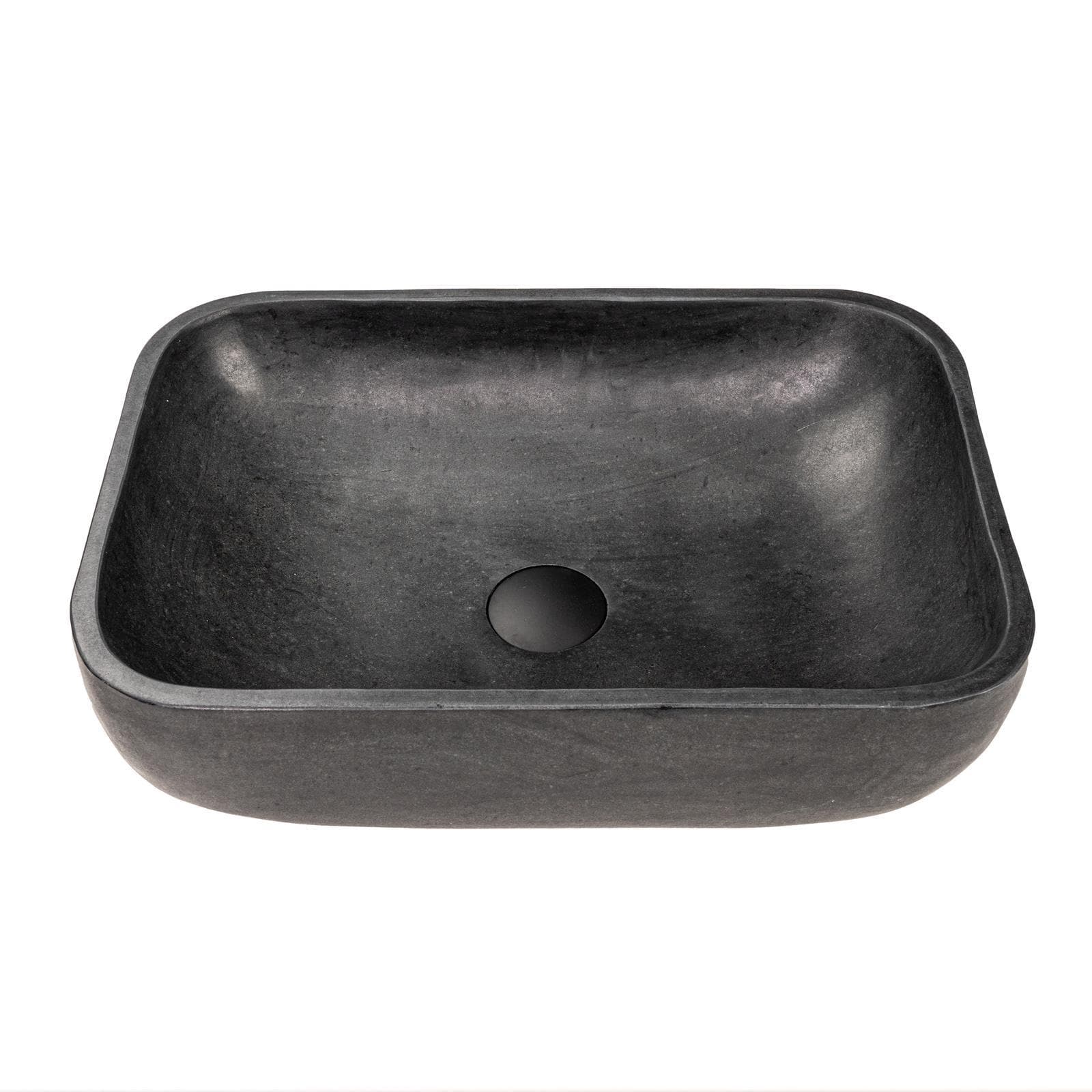 Lavabo da appoggio 45x35 cm in pietra nero satinato - Artizan